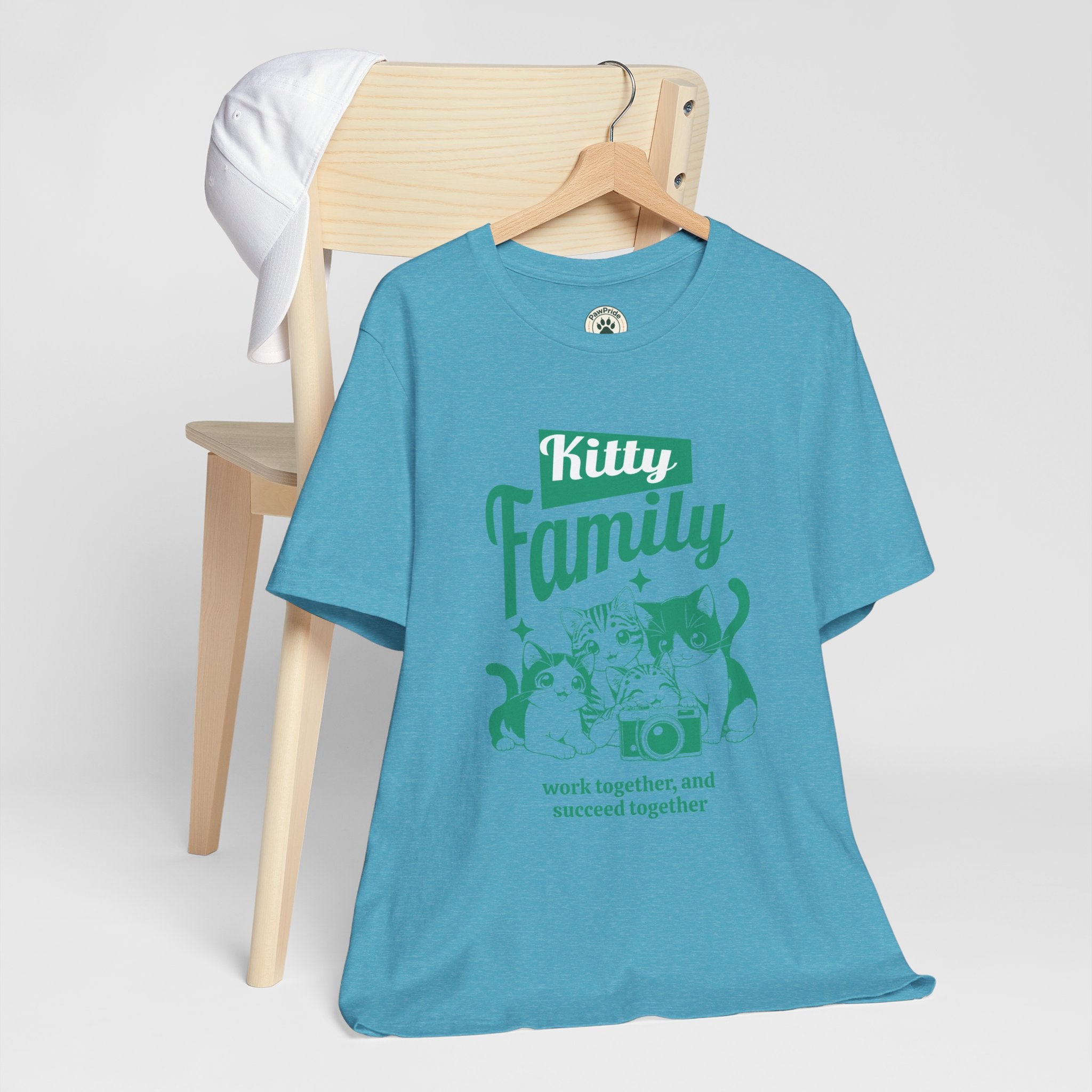 Kitty Family Tee — 'Work Together, and Succeed Together' Cat Graphic Shirt