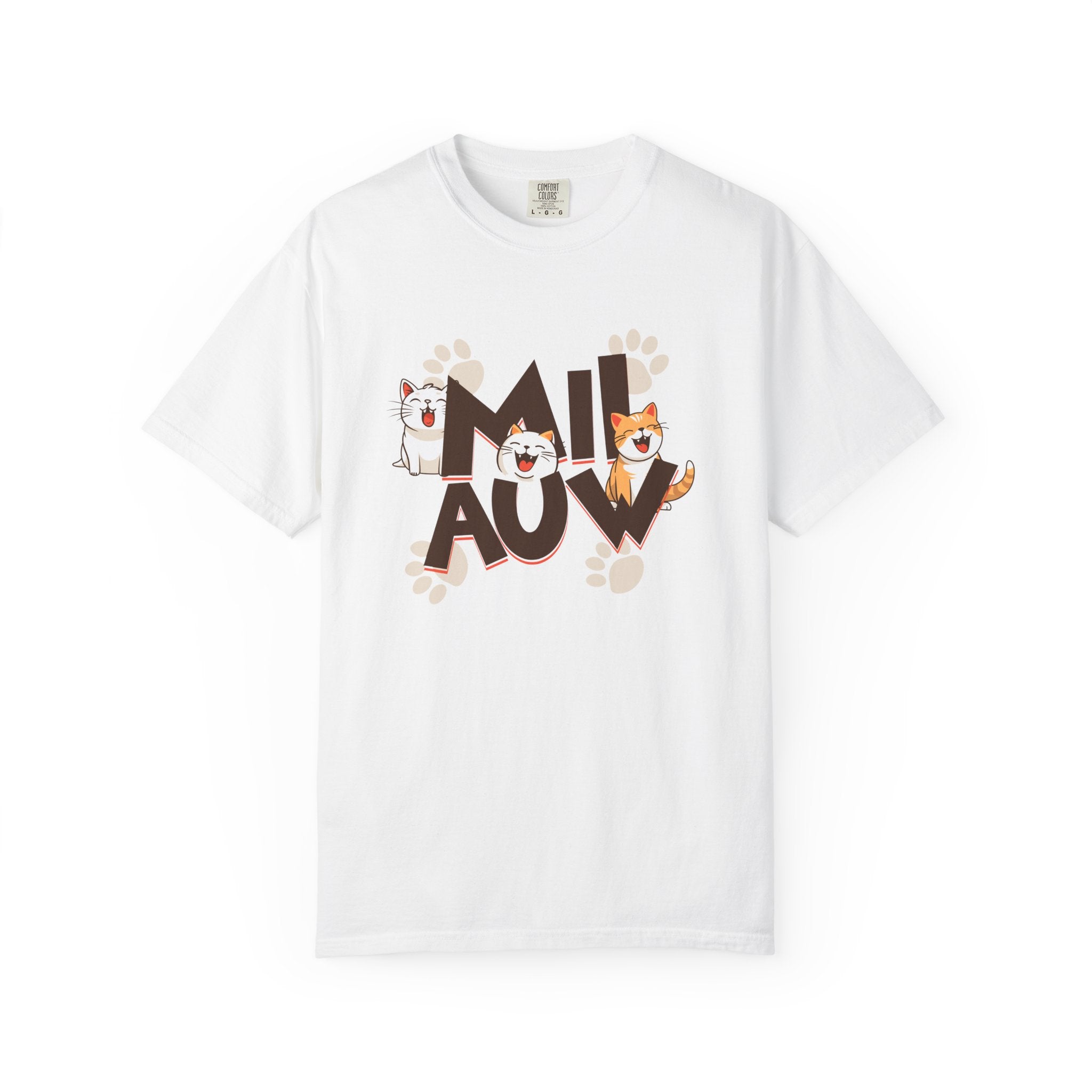 Cat Paw 'MIAOU' Graphic T-Shirt — Cute Cat Lover Tee
