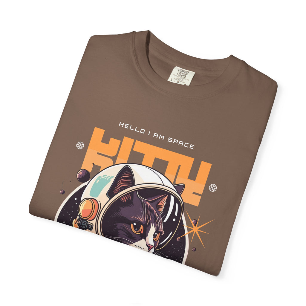 Astronaut Cat T-Shirt — "Hello I Am Space" Retro Spacecat Tee