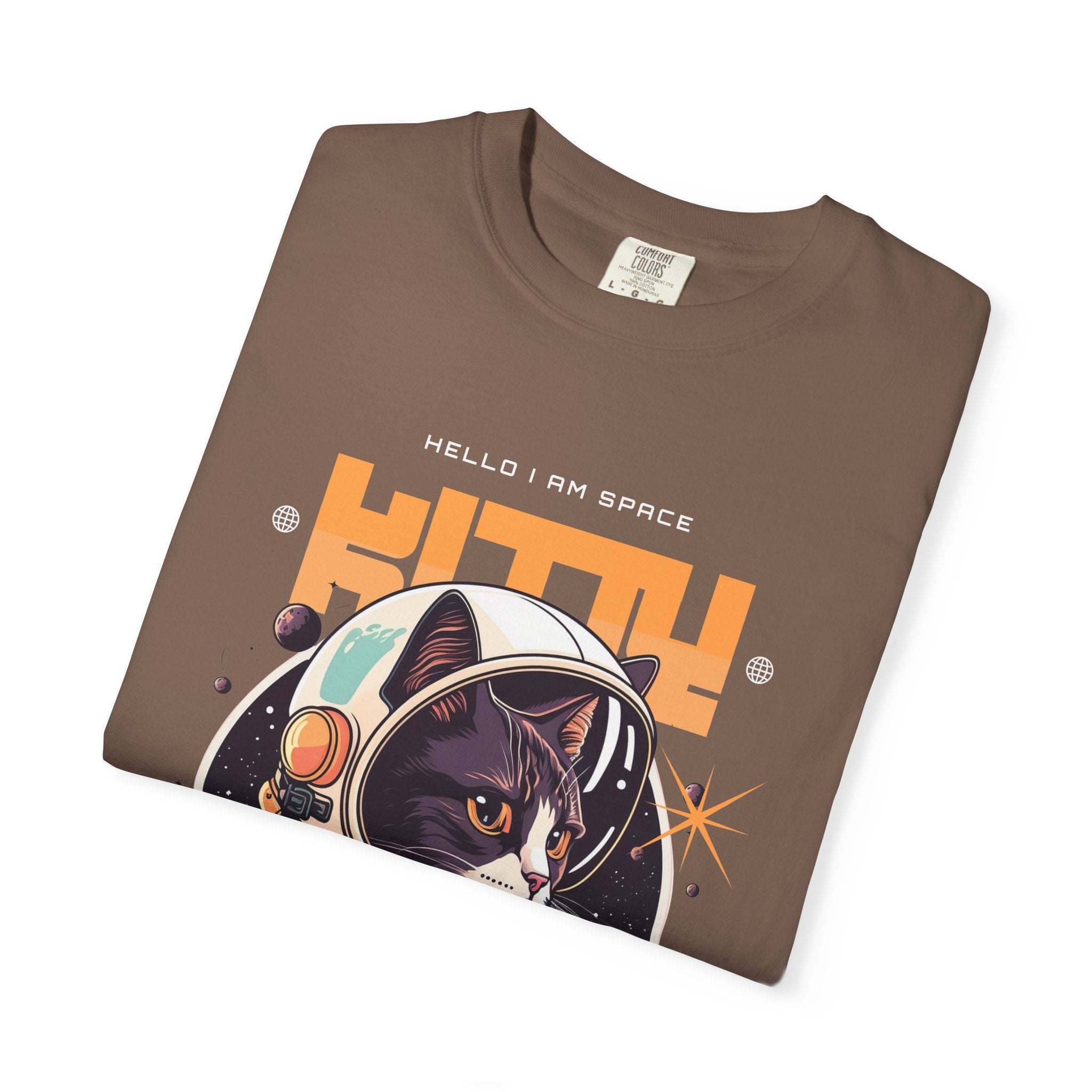 Astronaut Cat T-Shirt — "Hello I Am Space" Retro Spacecat Tee