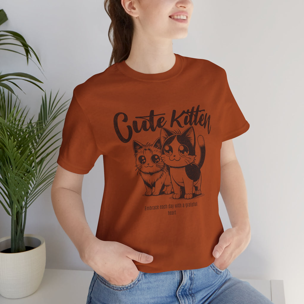 Cute Kitten T-Shirt — Vintage Black & White Cat Graphic Tee