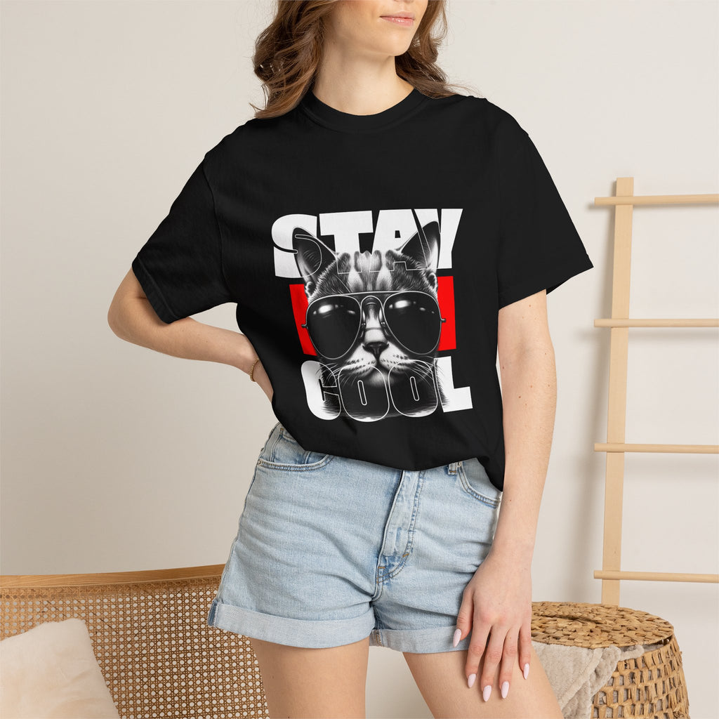 Stay Cool Cat T-Shirt — Retro Sunglasses Graphic Tee