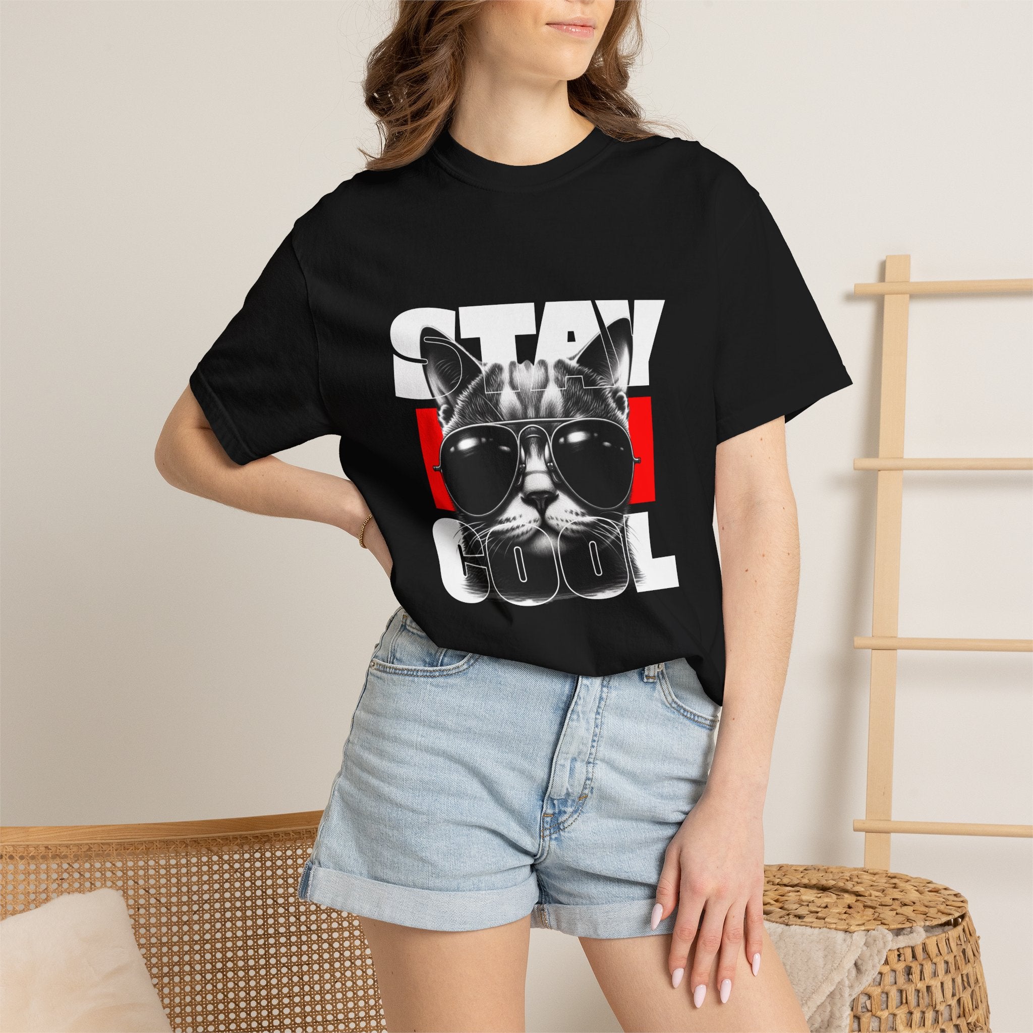 Stay Cool Cat T-Shirt — Retro Sunglasses Graphic Tee
