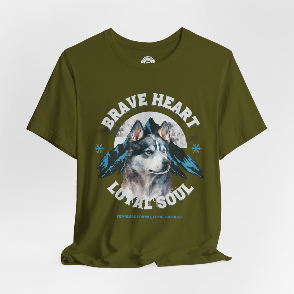 Husky T-Shirt "Brave Heart Loyal Soul" – Wildlife Mountain Graphic Tee