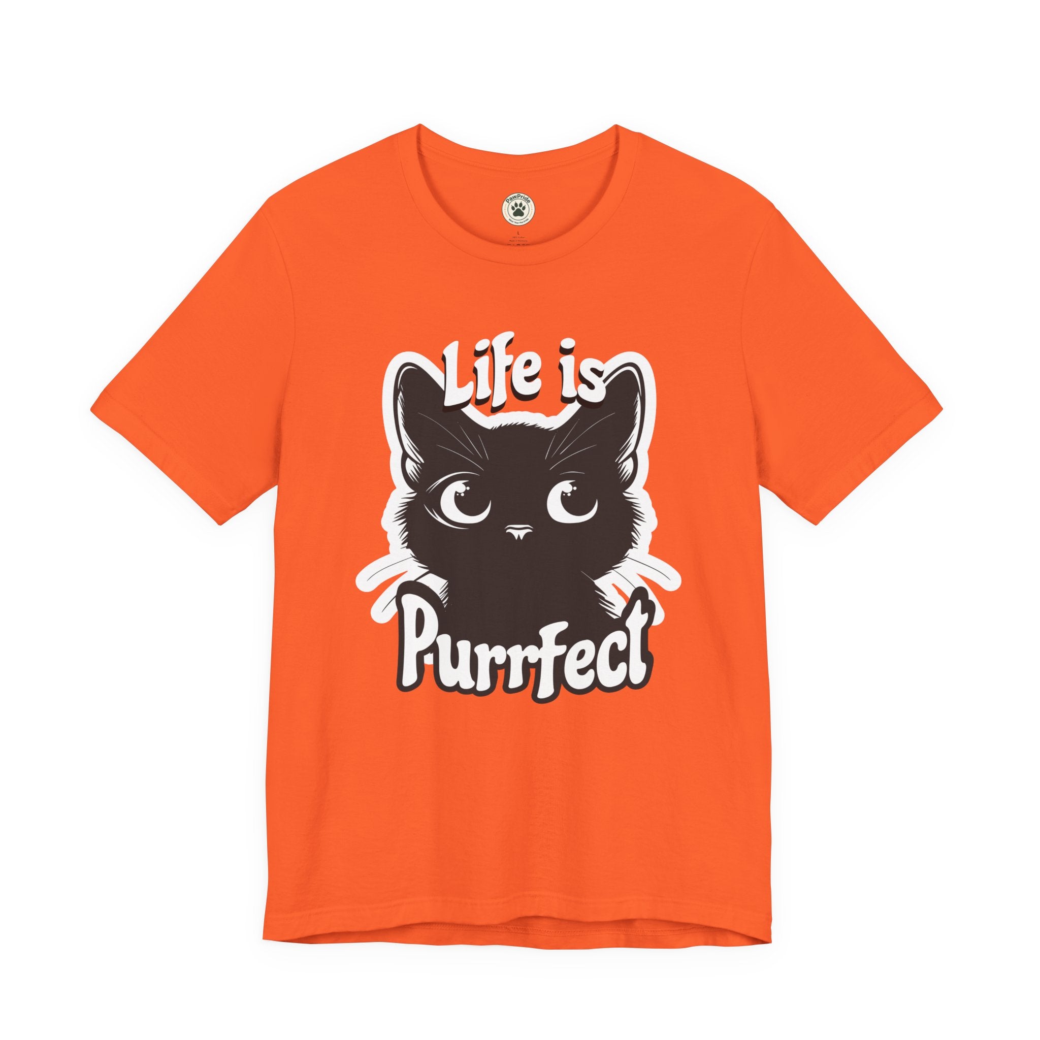 Life Is Purrfect Cat T-Shirt — Cute Black Kitten Graphic Tee for Cat Lovers