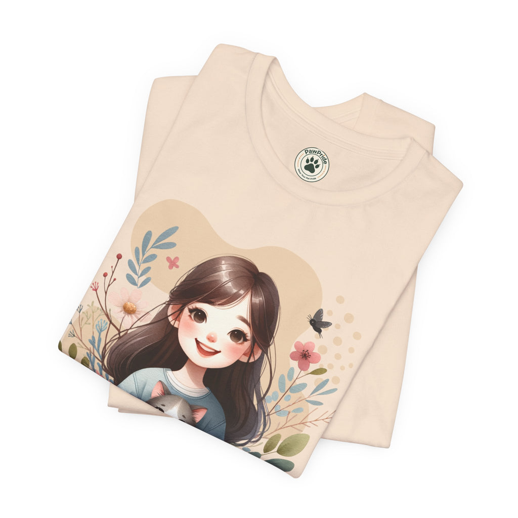 Cat Mom T-Shirt — Cute Floral Illustration Tee for Women Cat Lovers