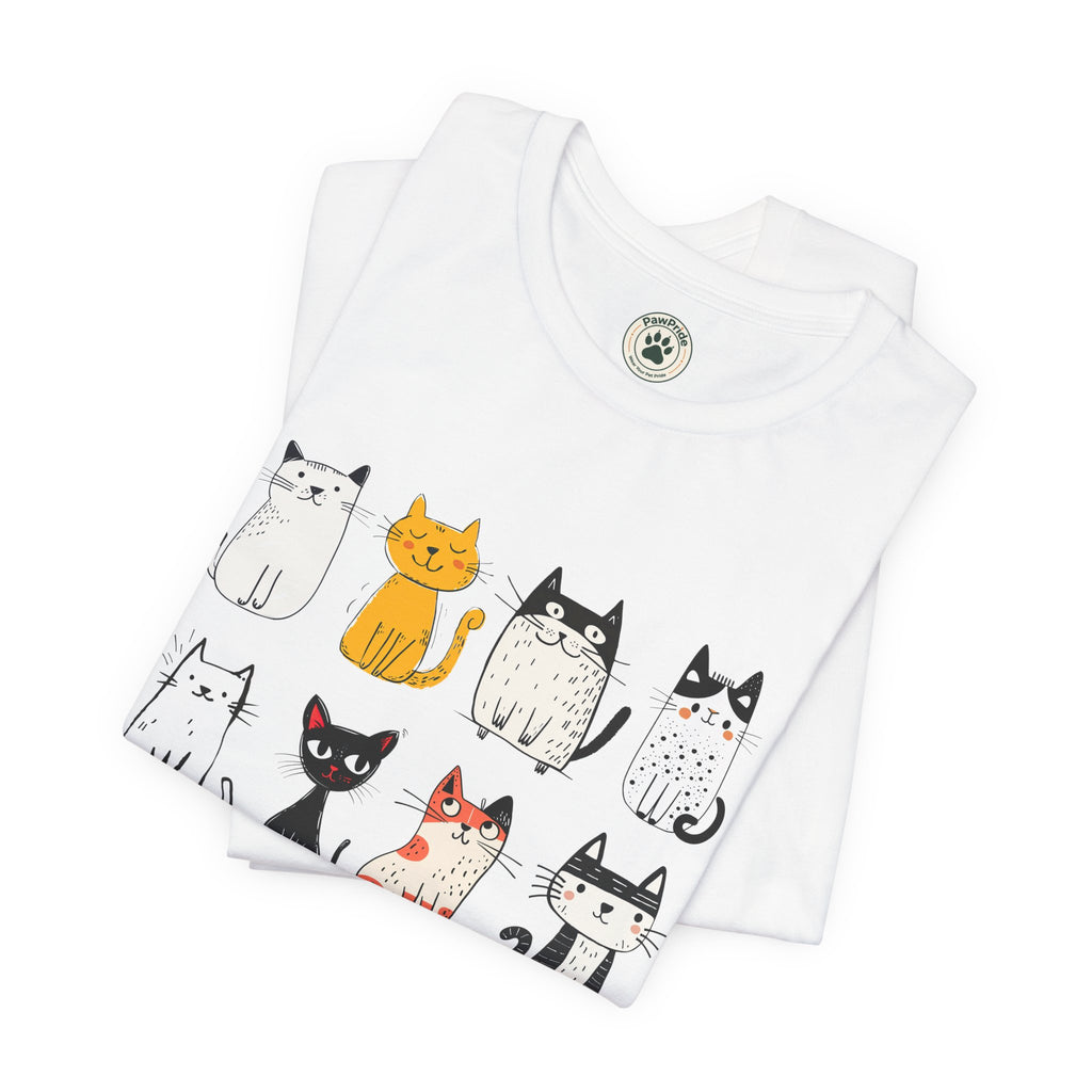 Purrfect Love Cat T-Shirt — Cute Cartoon Cats Tee for Cat Lovers