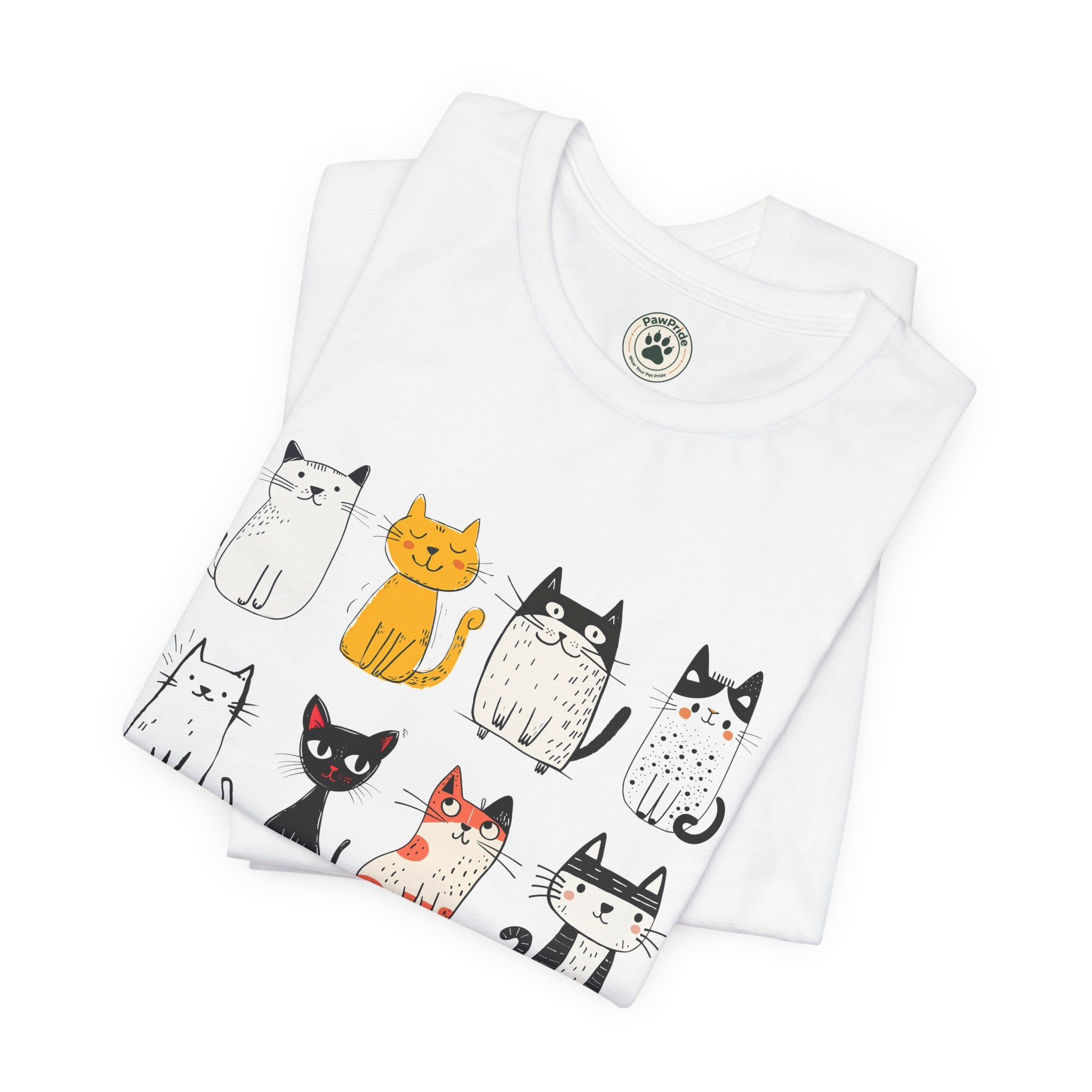 Purrfect Love Cat T-Shirt — Cute Cartoon Cats Tee for Cat Lovers
