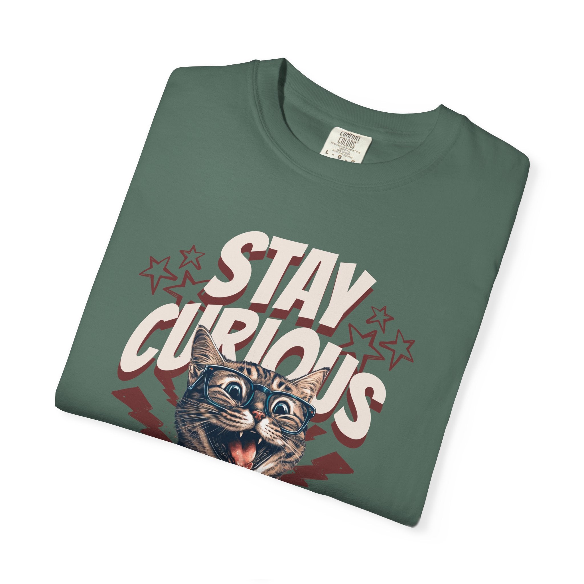 Stay Curious Cat T-Shirt — Vintage Retro Cat Graphic Tee