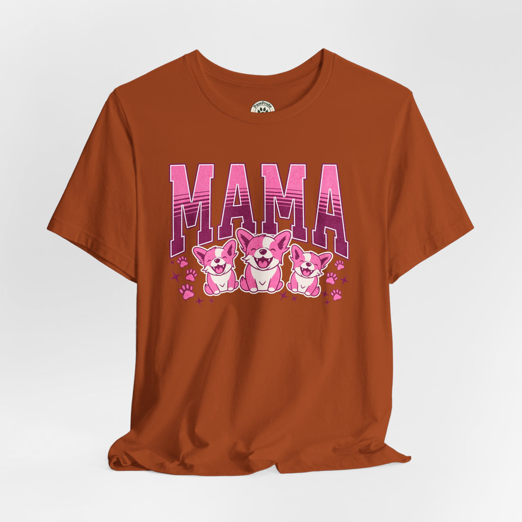 Mama Tee — Pink Corgi Mom Graphic T-Shirt