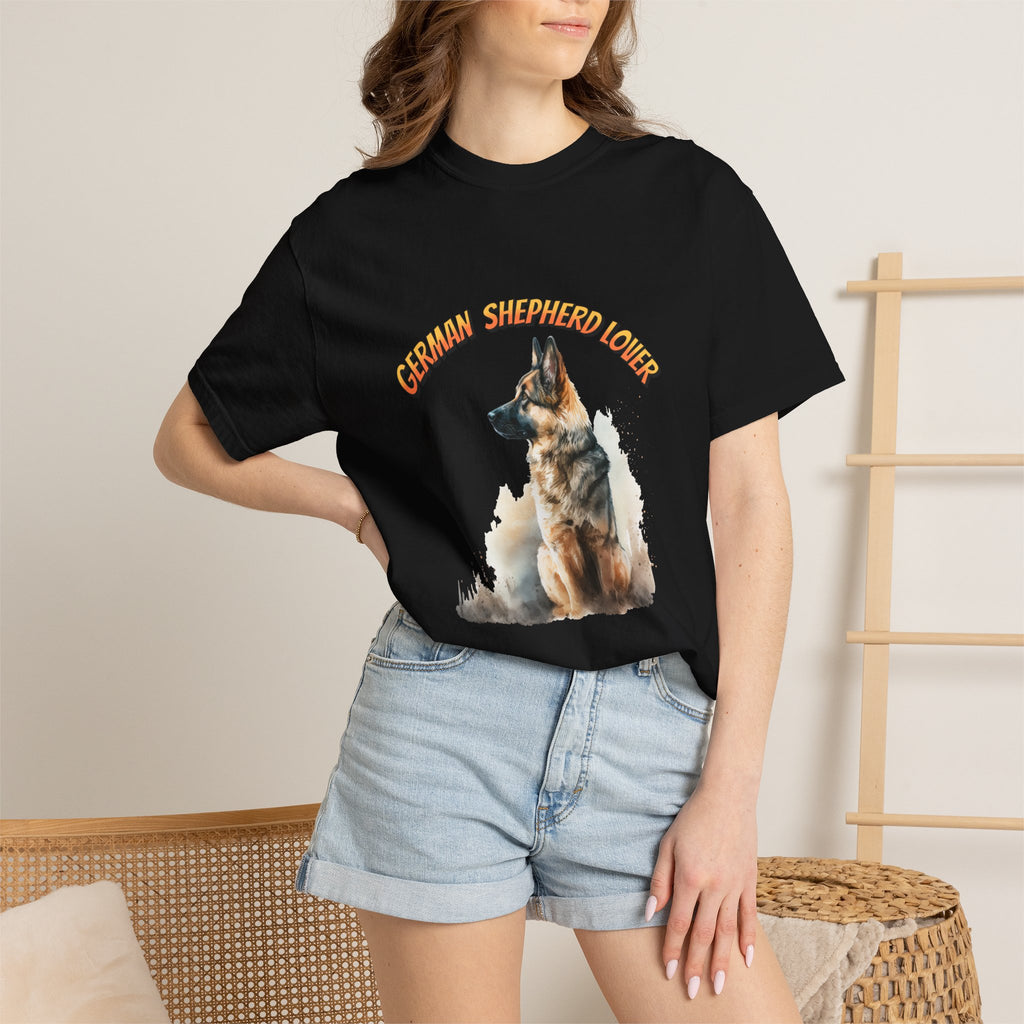 German Shepherd Lover T-Shirt — Retro Script Dog Portrait Tee