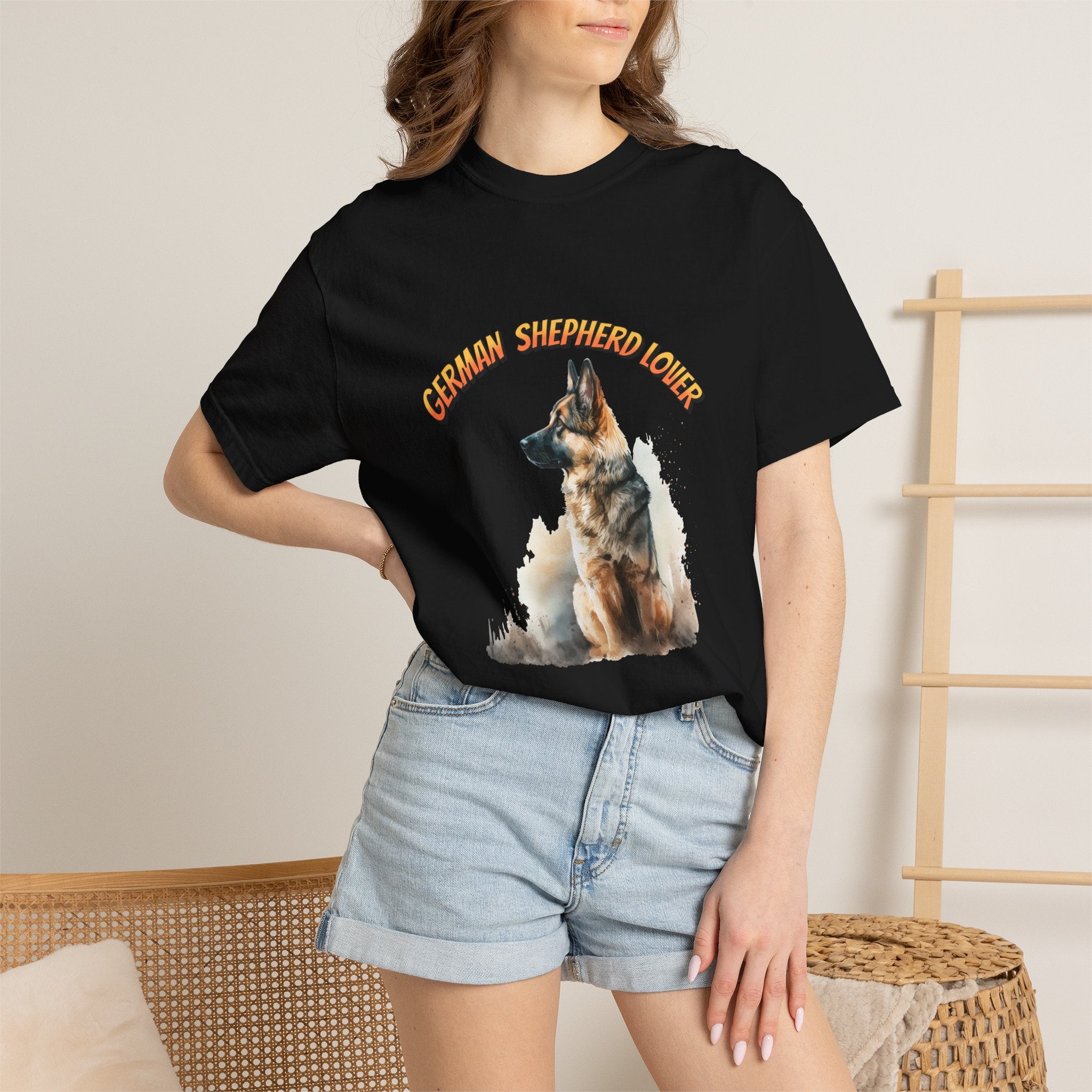 German Shepherd Lover T-Shirt — Retro Script Dog Portrait Tee