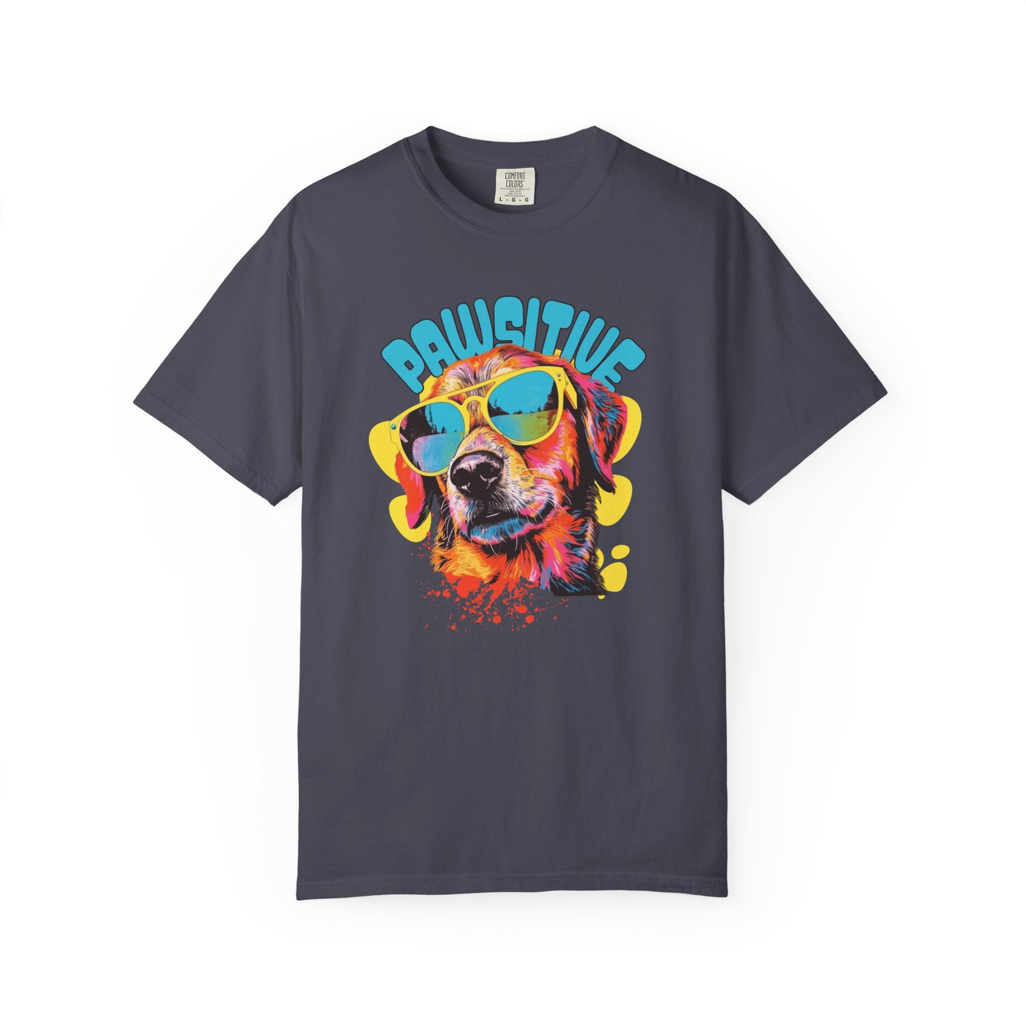 Pawsitive Dog Graphic T-Shirt — Retro Sunglasses Puppy Tee