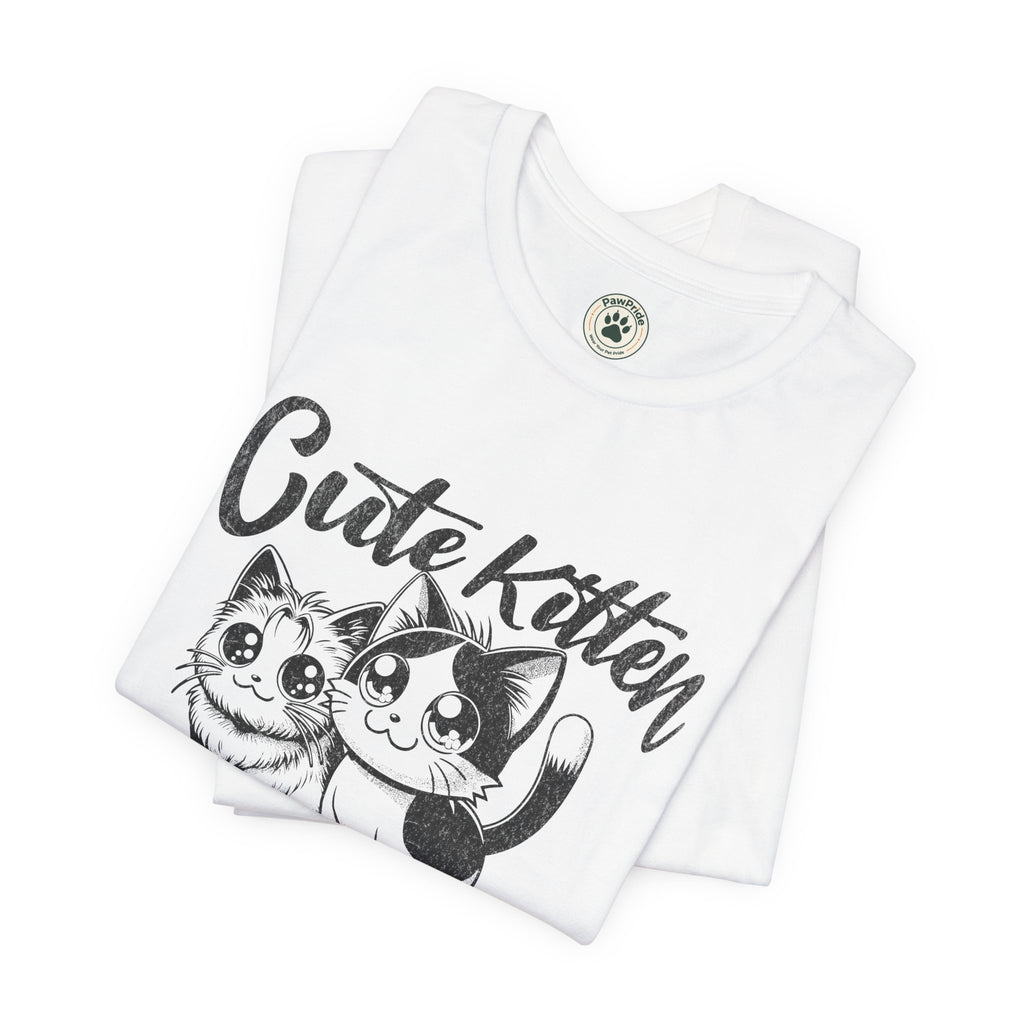 Cute Kitten T-Shirt — Vintage Black & White Cat Graphic Tee