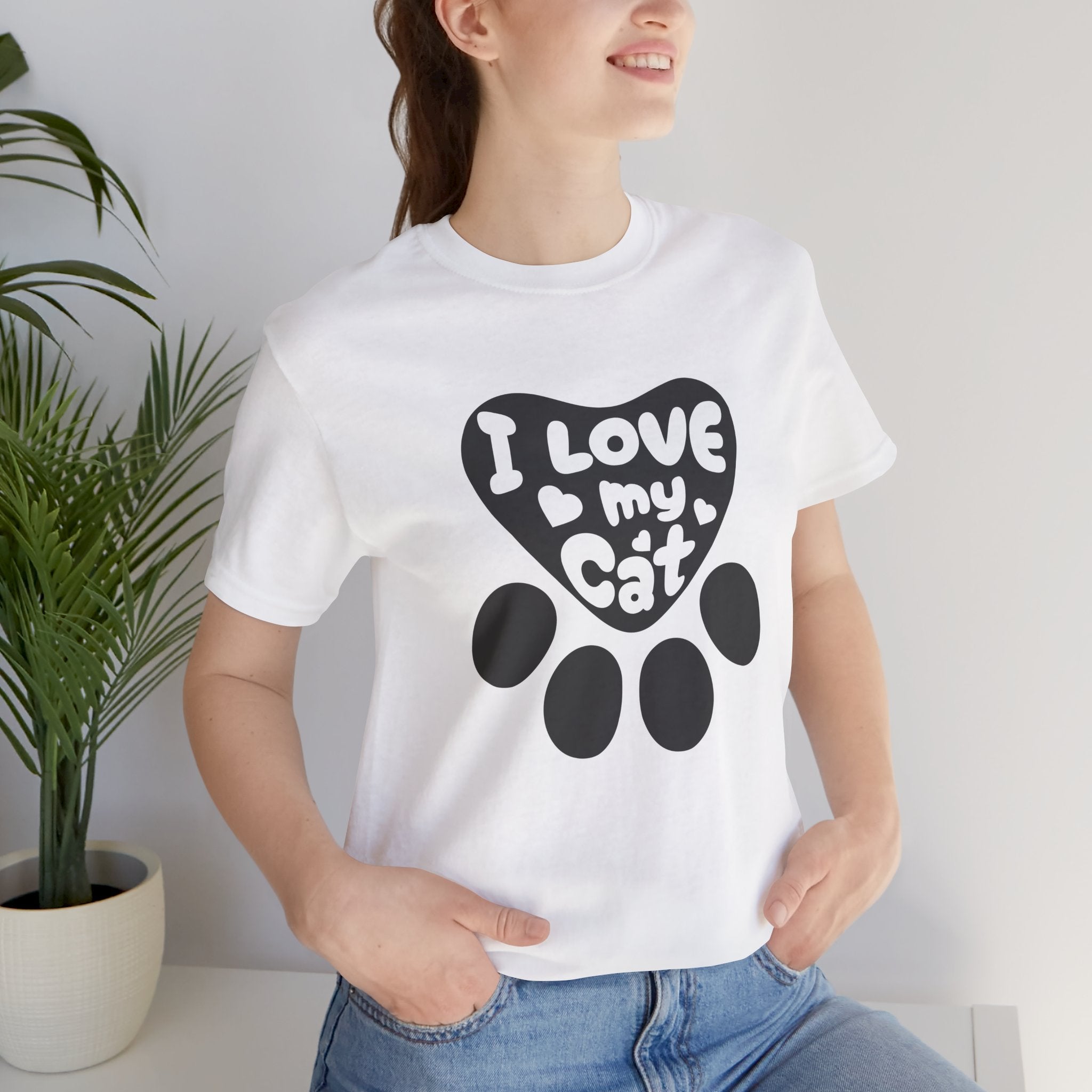 I Love My Cat Paw T-Shirt — Cute Cat Lover Tee