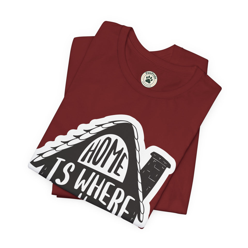 Cat Lover T-Shirt — "Home Is Where The Cat Is" Graphic Tee