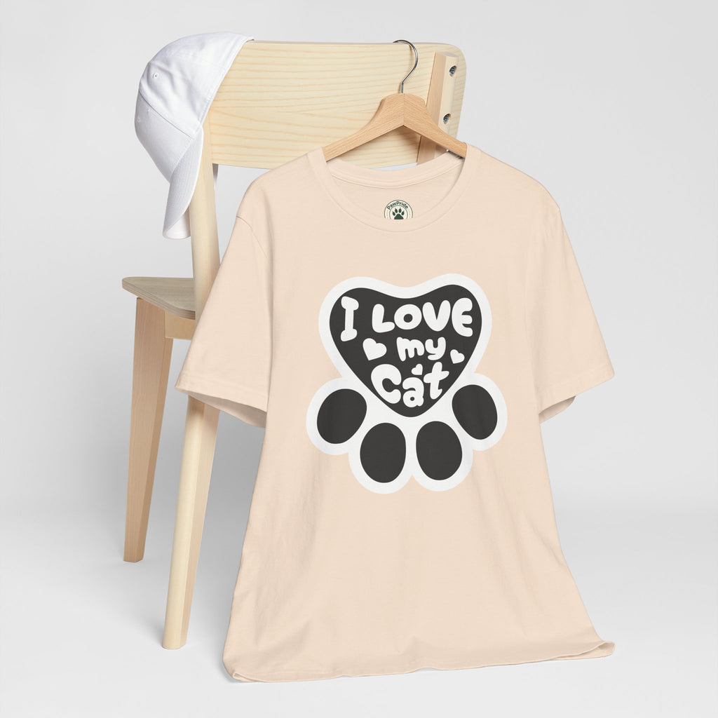 I Love My Cat Paw T-Shirt — Cute Cat Lover Tee