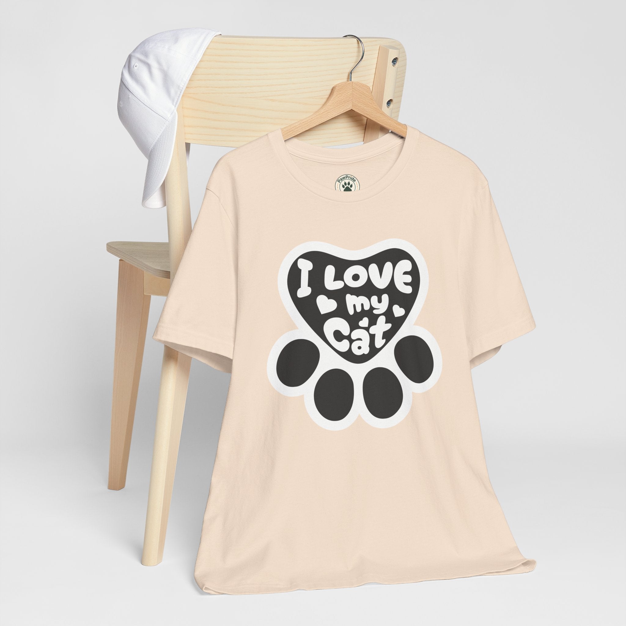 I Love My Cat Paw T-Shirt — Cute Cat Lover Tee