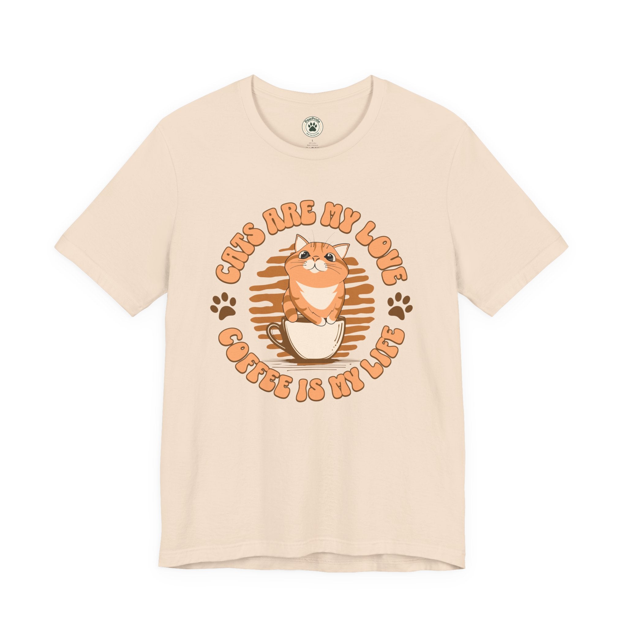 Cat & Coffee Tee — "Cats Are My Love, Coffee Is My Life" Cute Graphic T‑Shirt