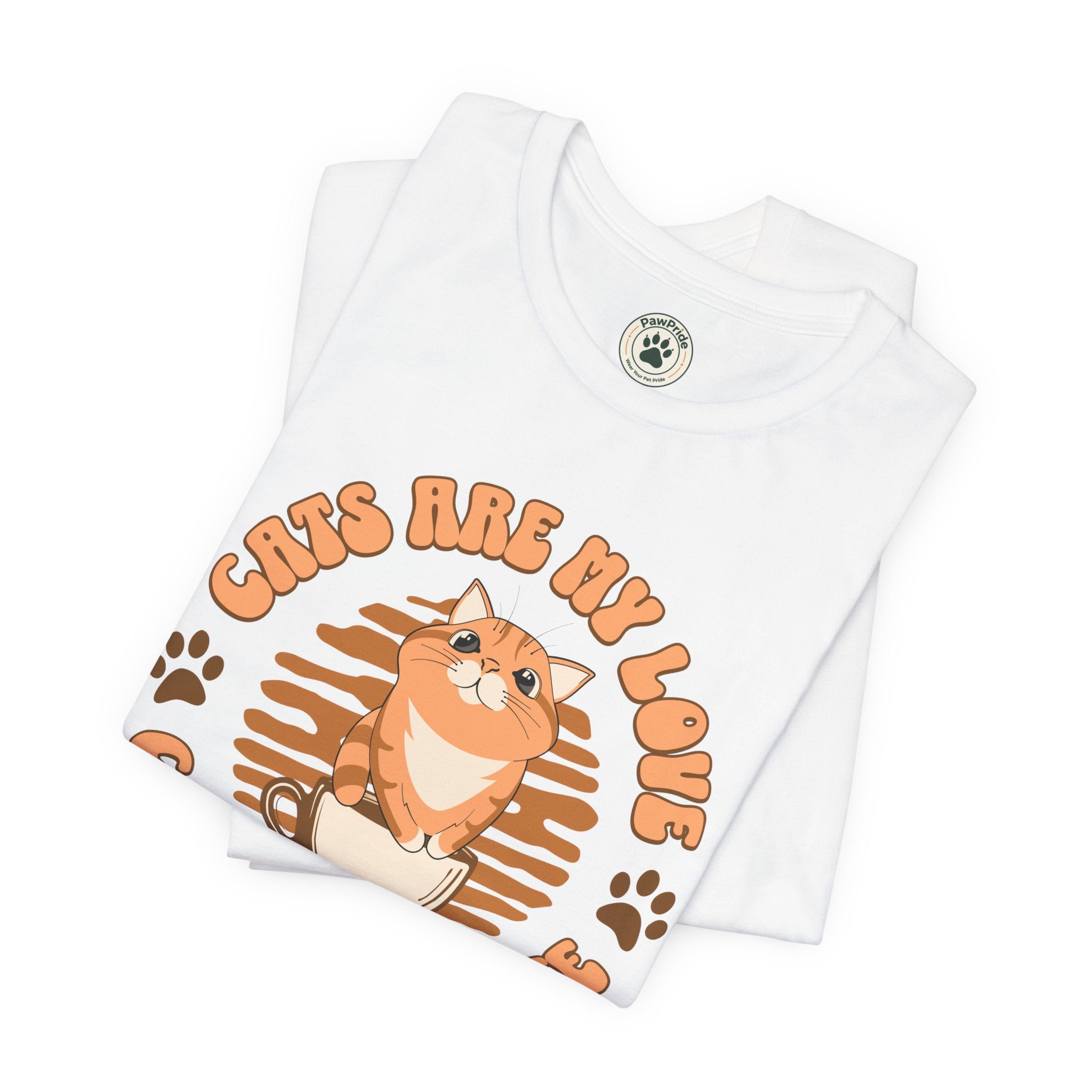 Cat & Coffee Tee — "Cats Are My Love, Coffee Is My Life" Cute Graphic T‑Shirt
