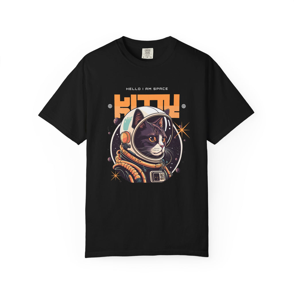 Astronaut Cat T-Shirt — "Hello I Am Space" Retro Spacecat Tee