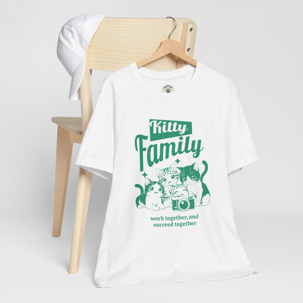 Kitty Family Tee — 'Work Together, and Succeed Together' Cat Graphic Shirt