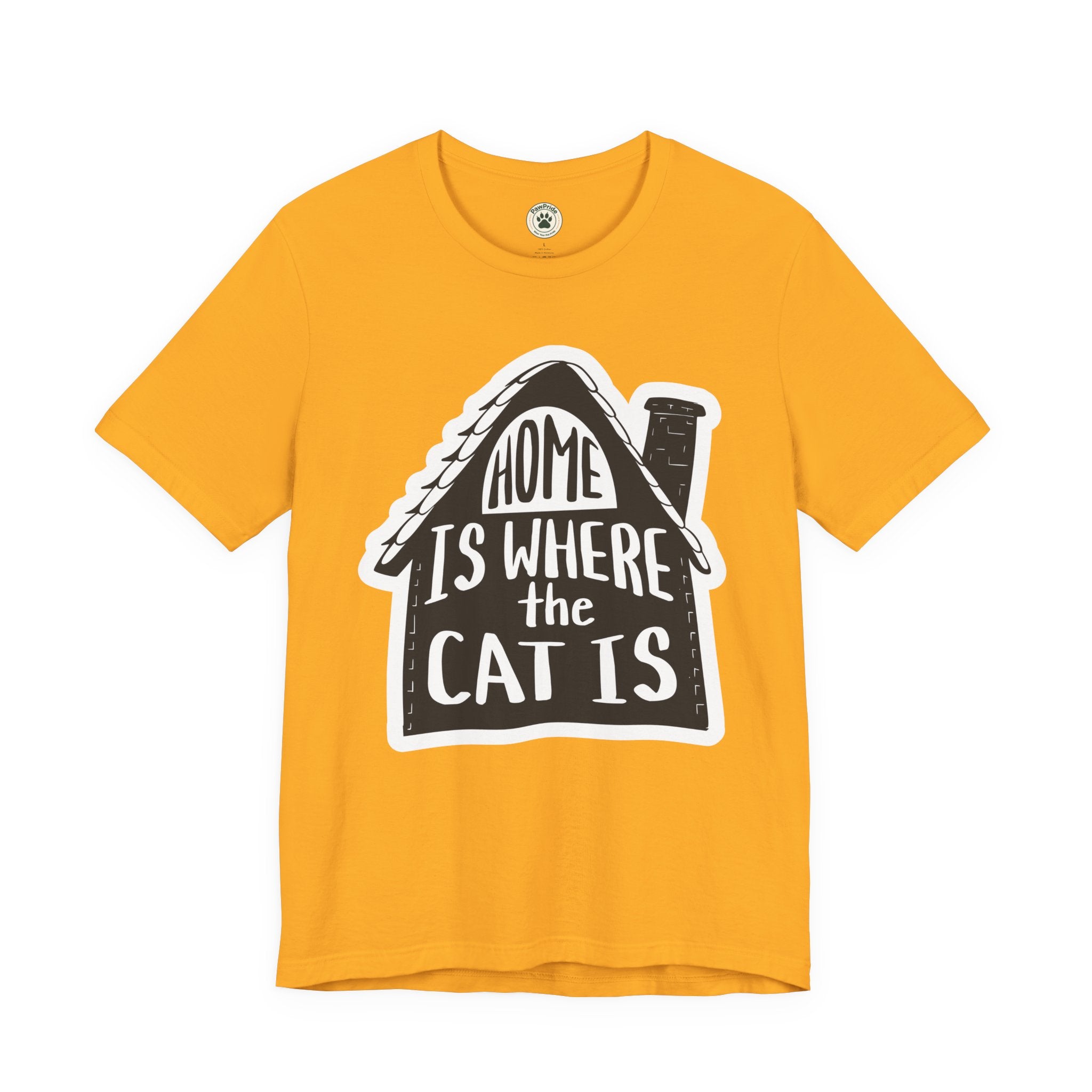 Cat Lover T-Shirt — "Home Is Where The Cat Is" Graphic Tee