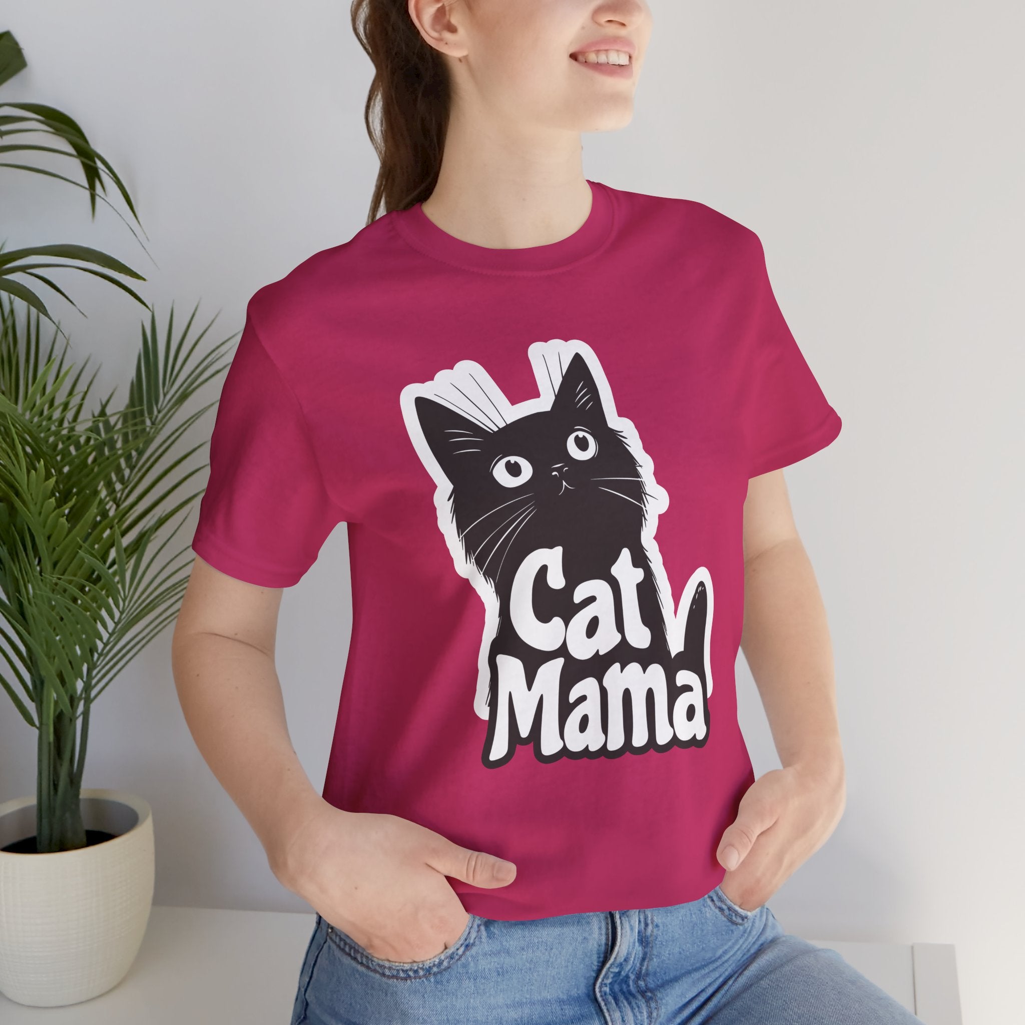 Cat Mama T-Shirt – Cute Black Cat Graphic Tee for Cat Lovers