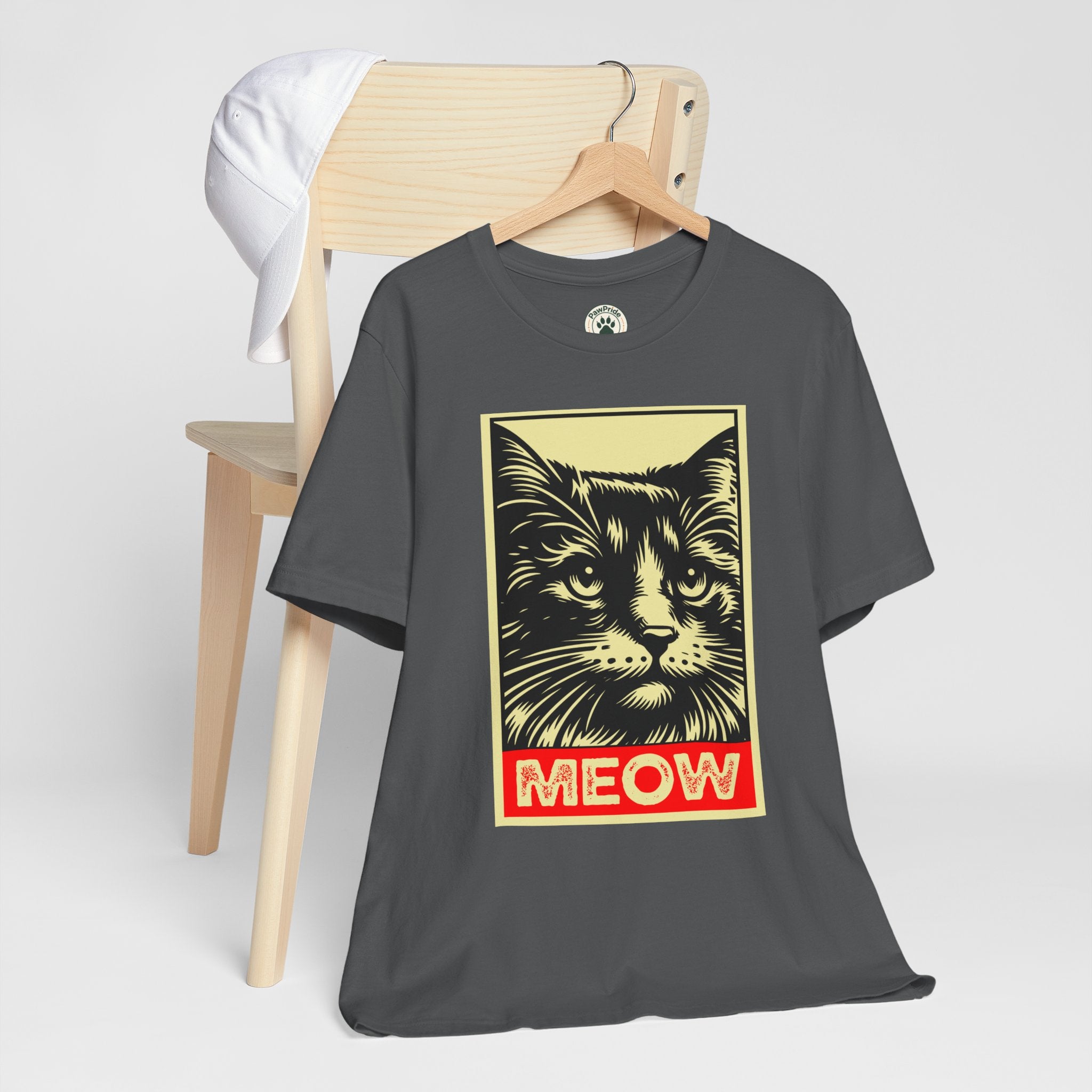Meow Cat Portrait Tee — Graphic Cat Shirt