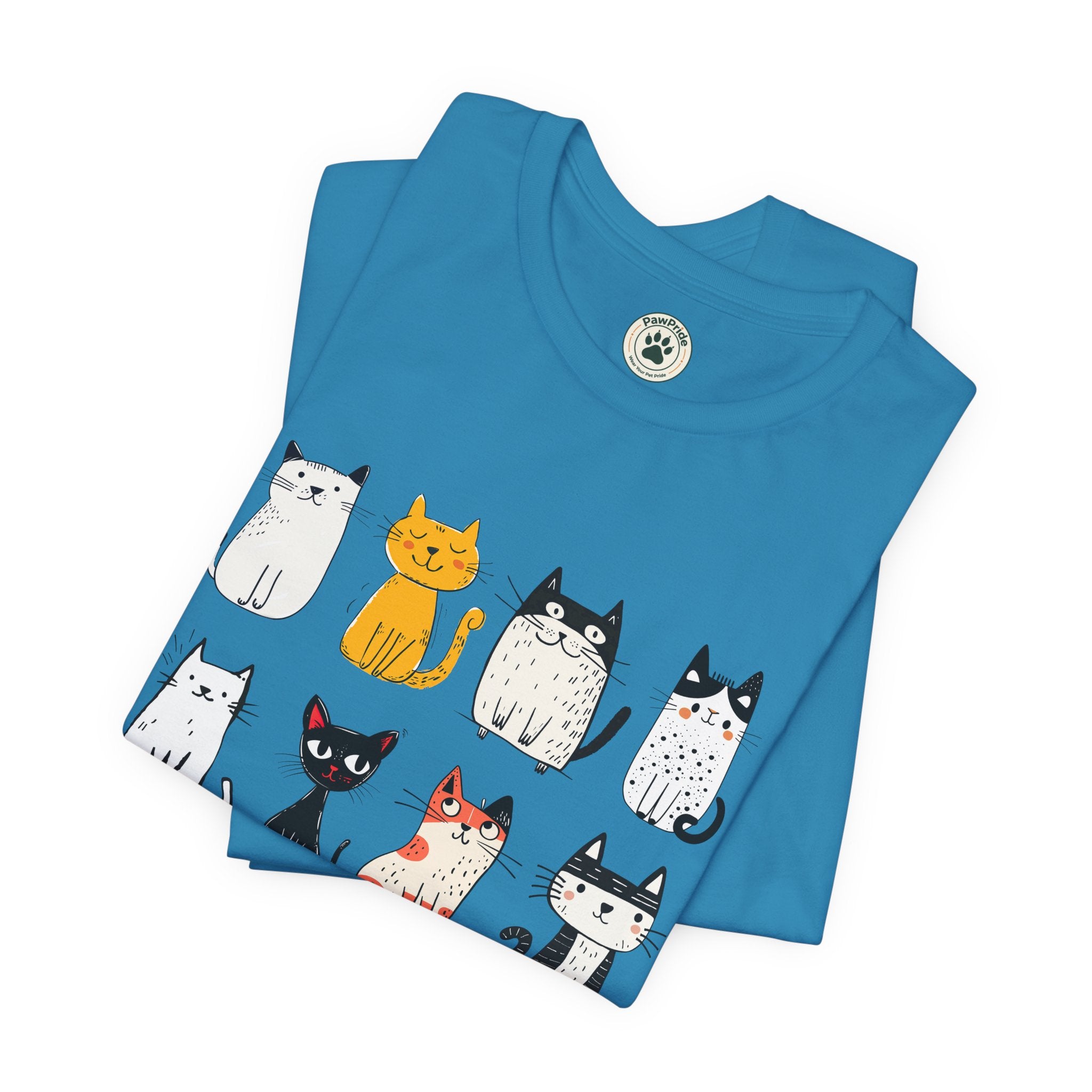 Purrfect Love Cat T-Shirt — Cute Cartoon Cats Tee for Cat Lovers