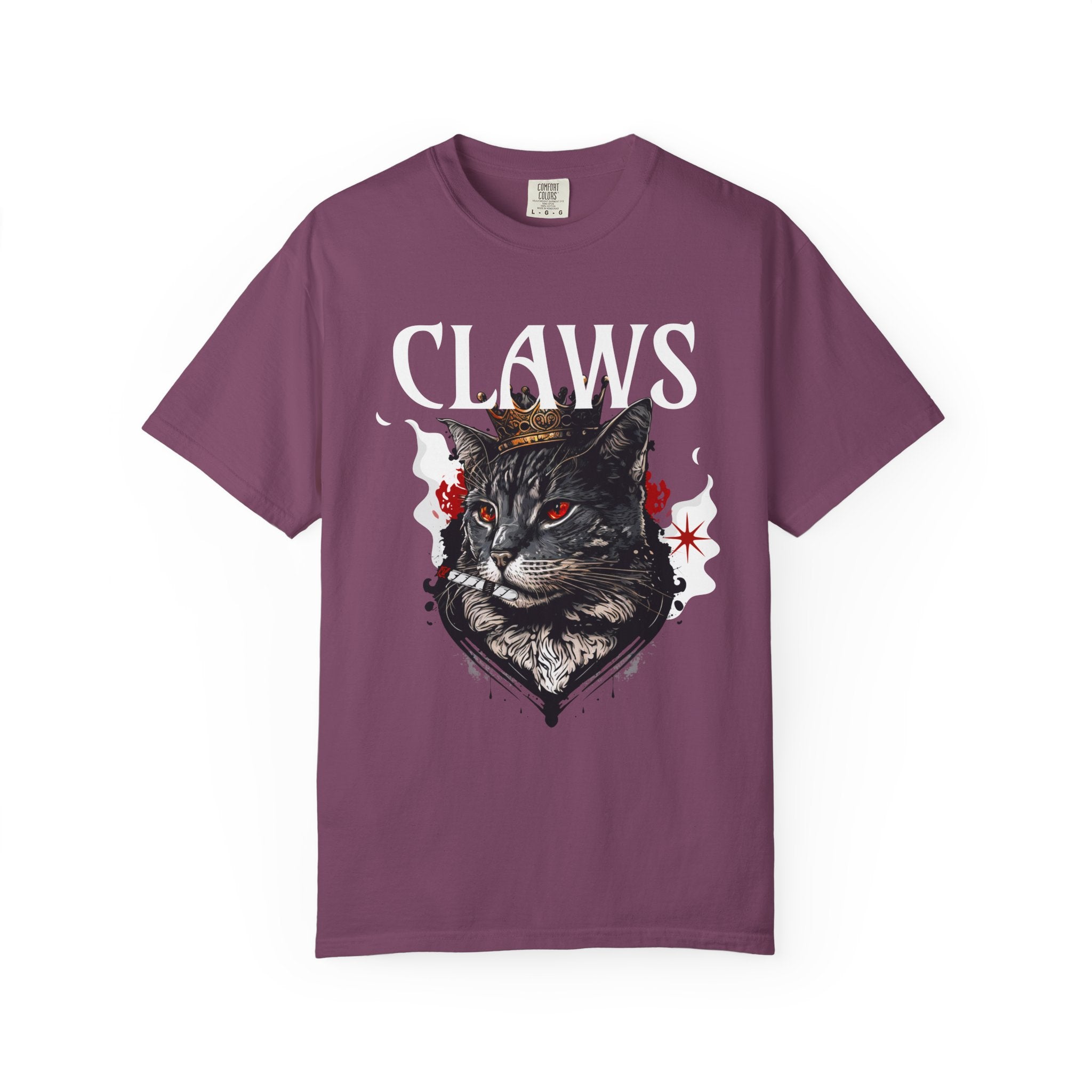 Claws Black Cat Graphic T-Shirt — Gothic Vintage Cat Tee