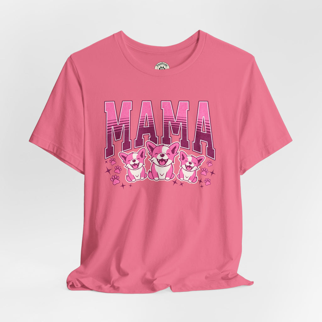 Mama Tee — Pink Corgi Mom Graphic T-Shirt