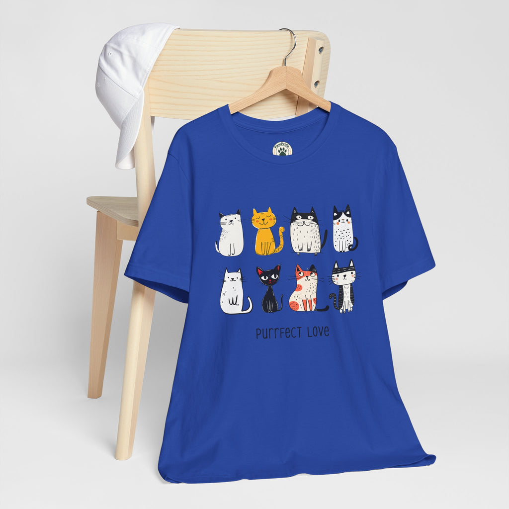 Purrfect Love Cat T-Shirt — Cute Cartoon Cats Tee for Cat Lovers