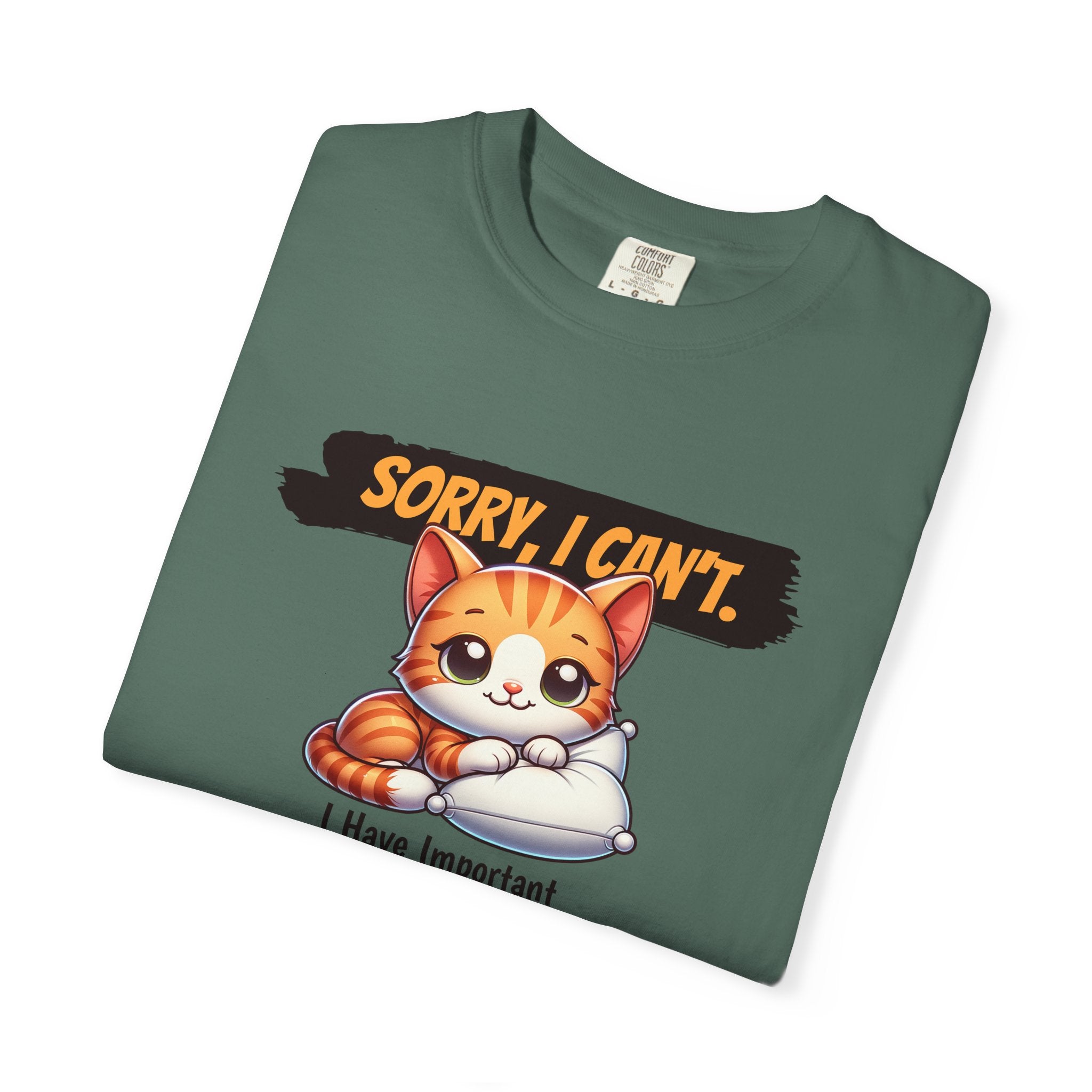 Cat Naps Scheduled T-Shirt — "Sorry, I Can't" Cute Cat Nap Graphic Tee