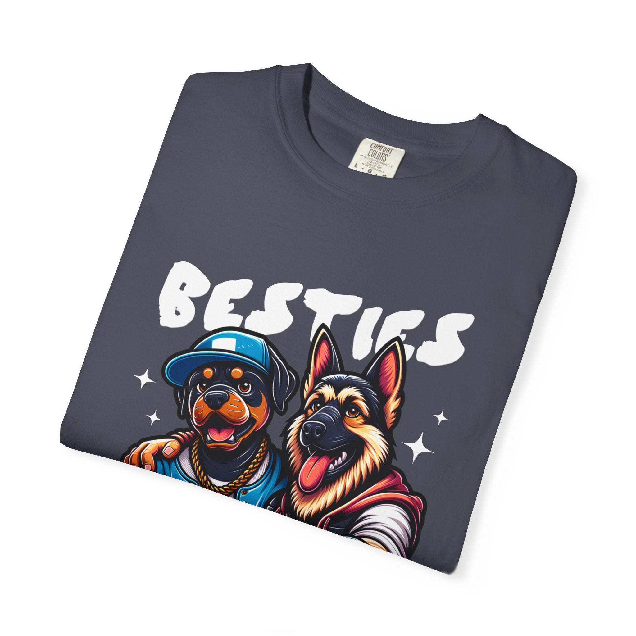 Dog Duo Graphic T‑Shirt — Cool Rottweiler & German Shepherd Street Art Tee
