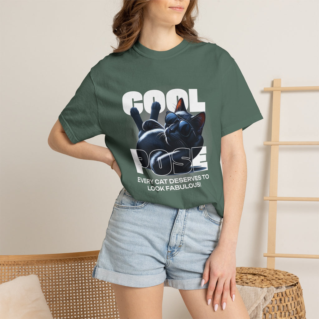 Cool Pose Cat T-Shirt — "Every Cat Deserves to Look Fabulous" Graphic Tee