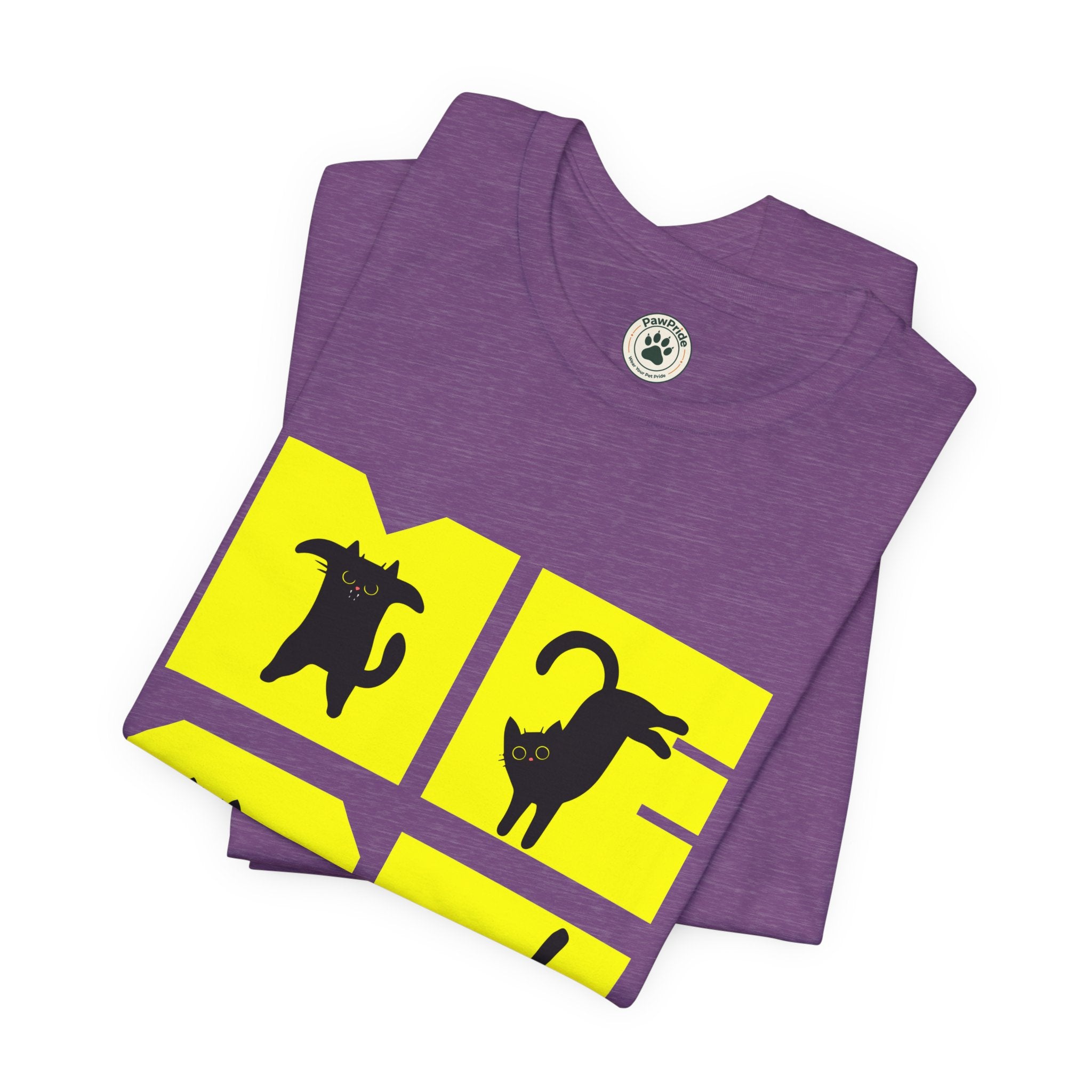 Cat Silhouette Tee — Yellow Block Cats Graphic T-Shirt