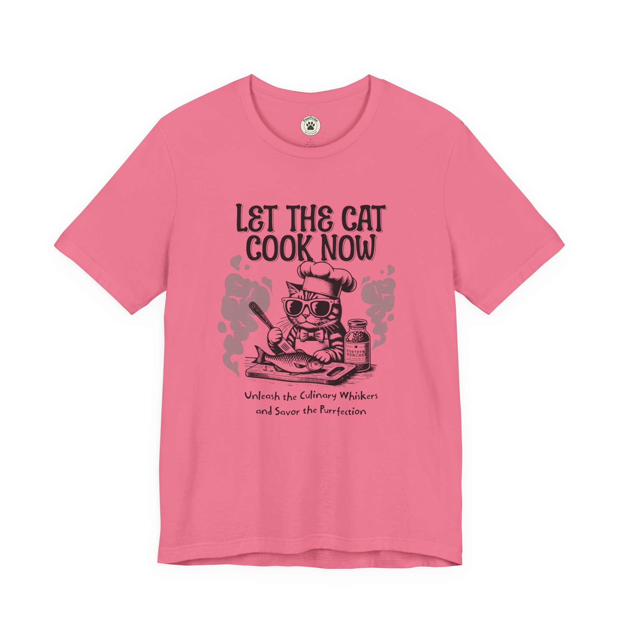 Let The Cat Cook Now T-Shirt — Funny Chef Cat Cooking Tee