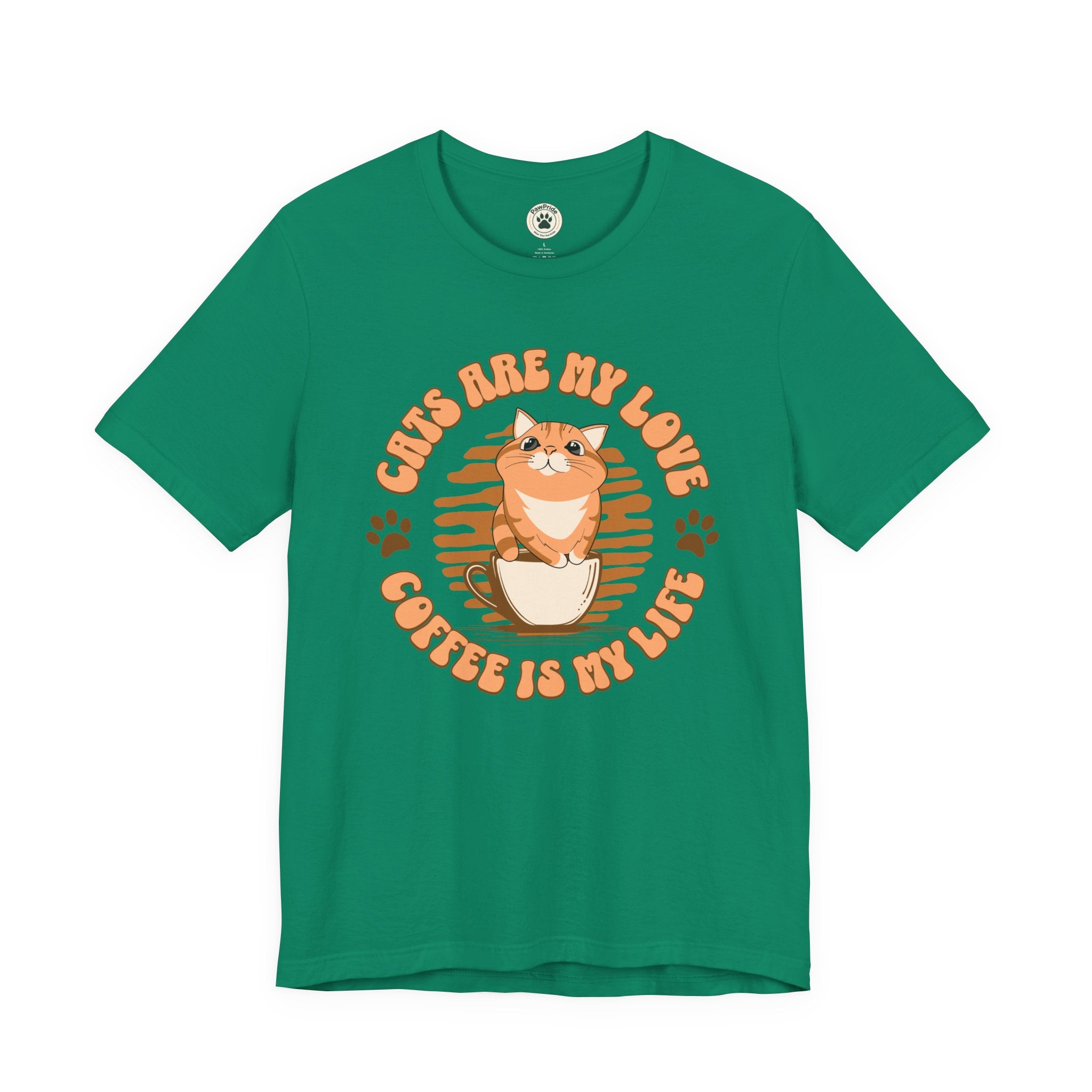 Cat & Coffee Tee — "Cats Are My Love, Coffee Is My Life" Cute Graphic T‑Shirt