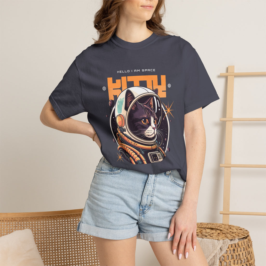 Astronaut Cat T-Shirt — "Hello I Am Space" Retro Spacecat Tee