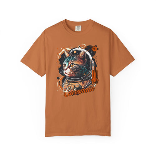 Astronaut Cat Graphic T-Shirt — 'Cabonaut' Retro Space Helmet Tee