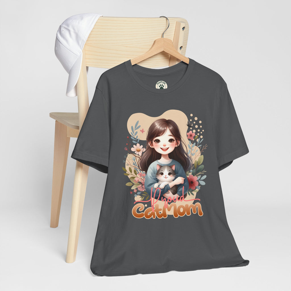 Cat Mom T-Shirt — Cute Floral Illustration Tee for Women Cat Lovers