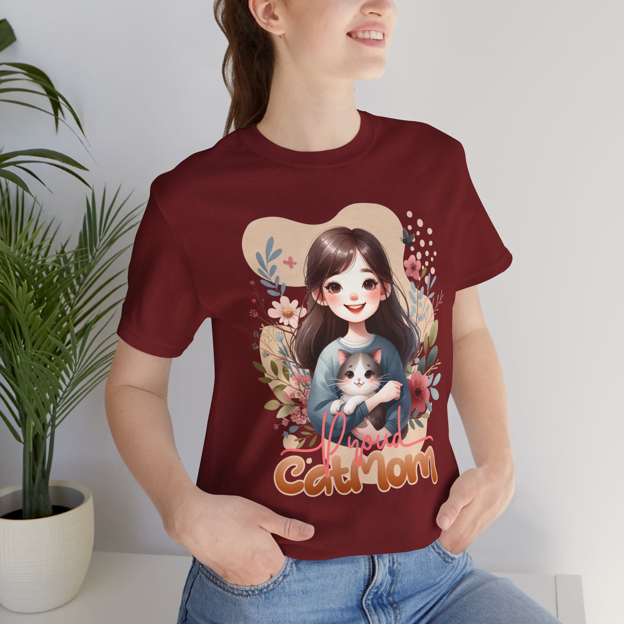 Cat Mom T-Shirt — Cute Floral Illustration Tee for Women Cat Lovers