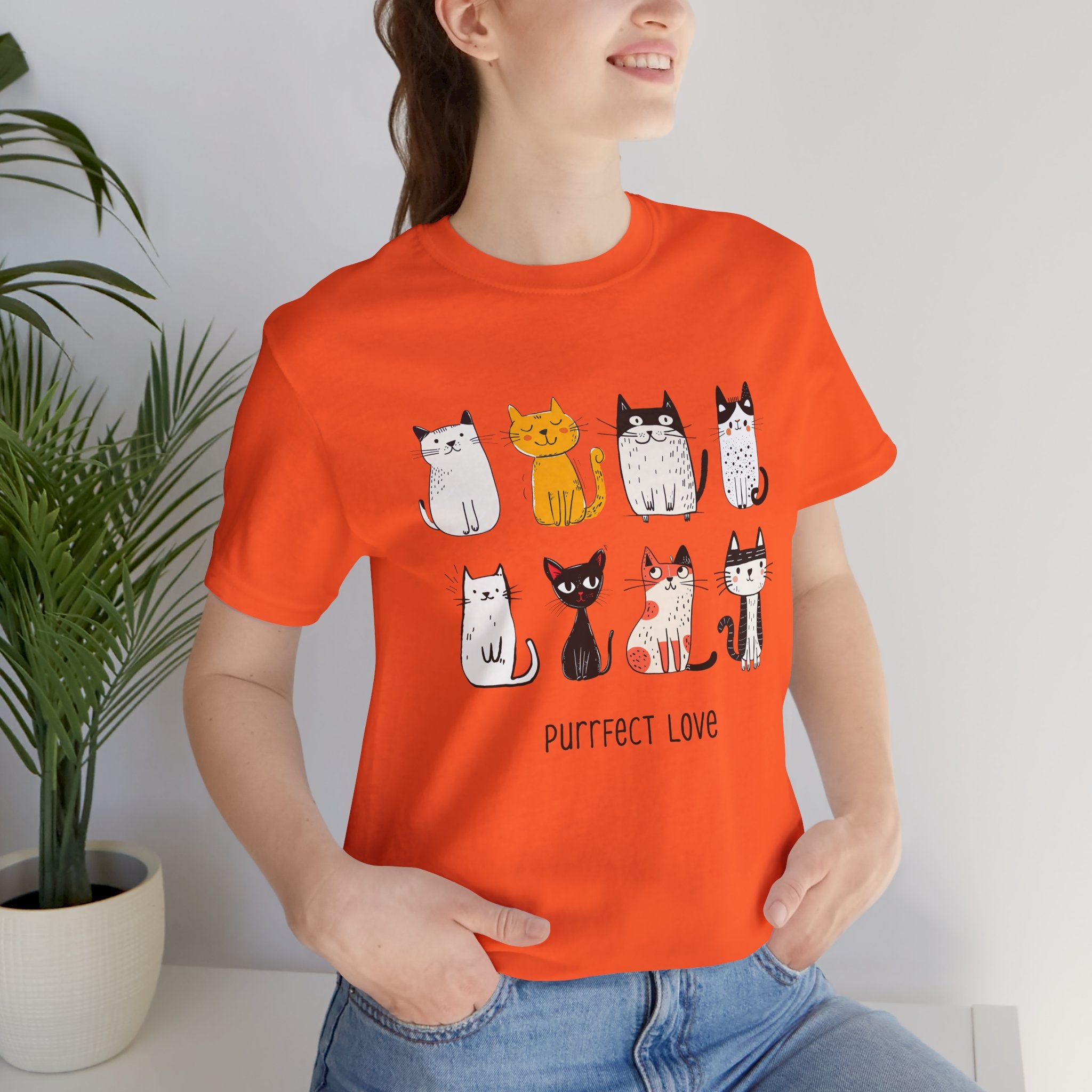 Purrfect Love Cat T-Shirt — Cute Cartoon Cats Tee for Cat Lovers
