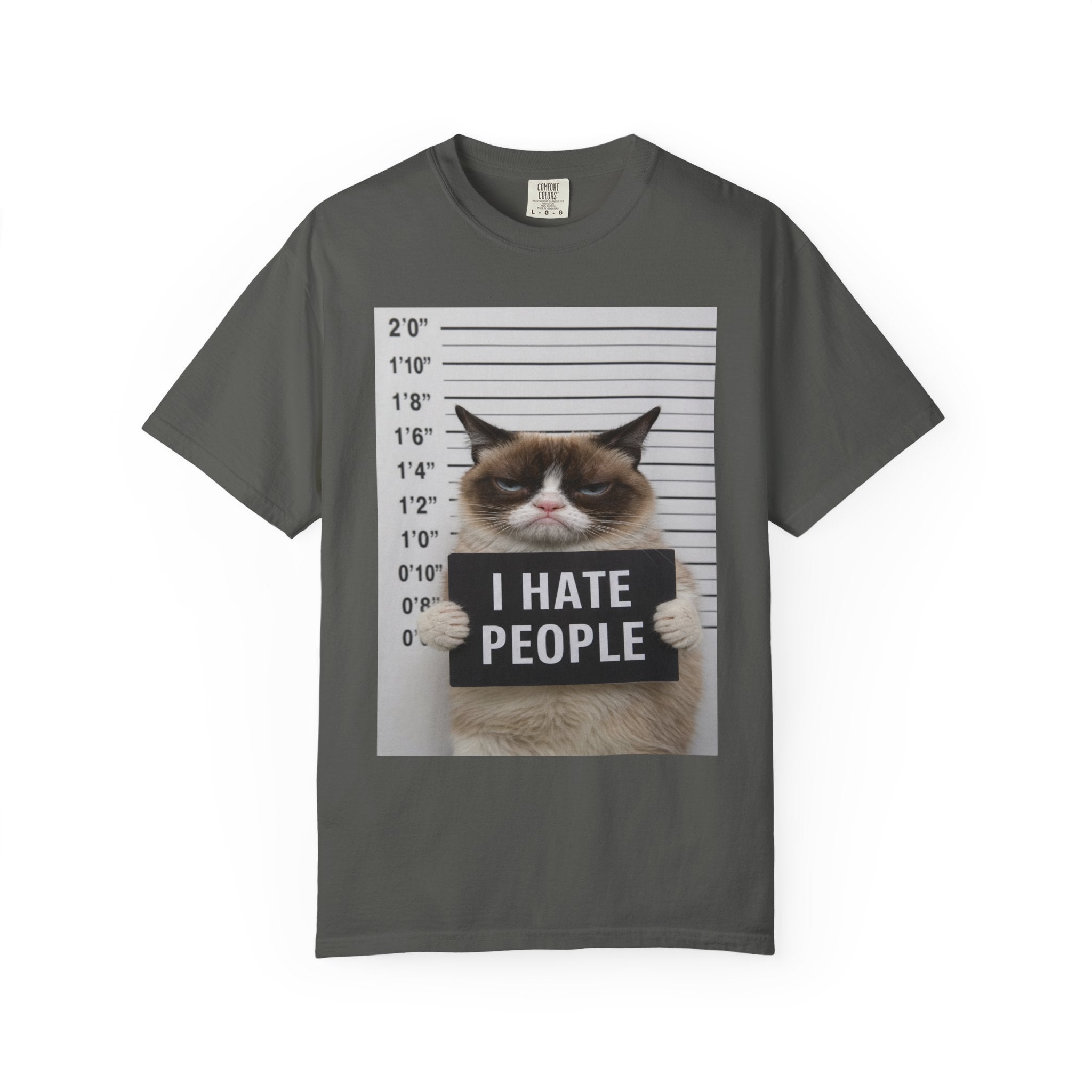 Grumpy Cat Mugshot T‑Shirt — "I Hate People" Graphic Tee