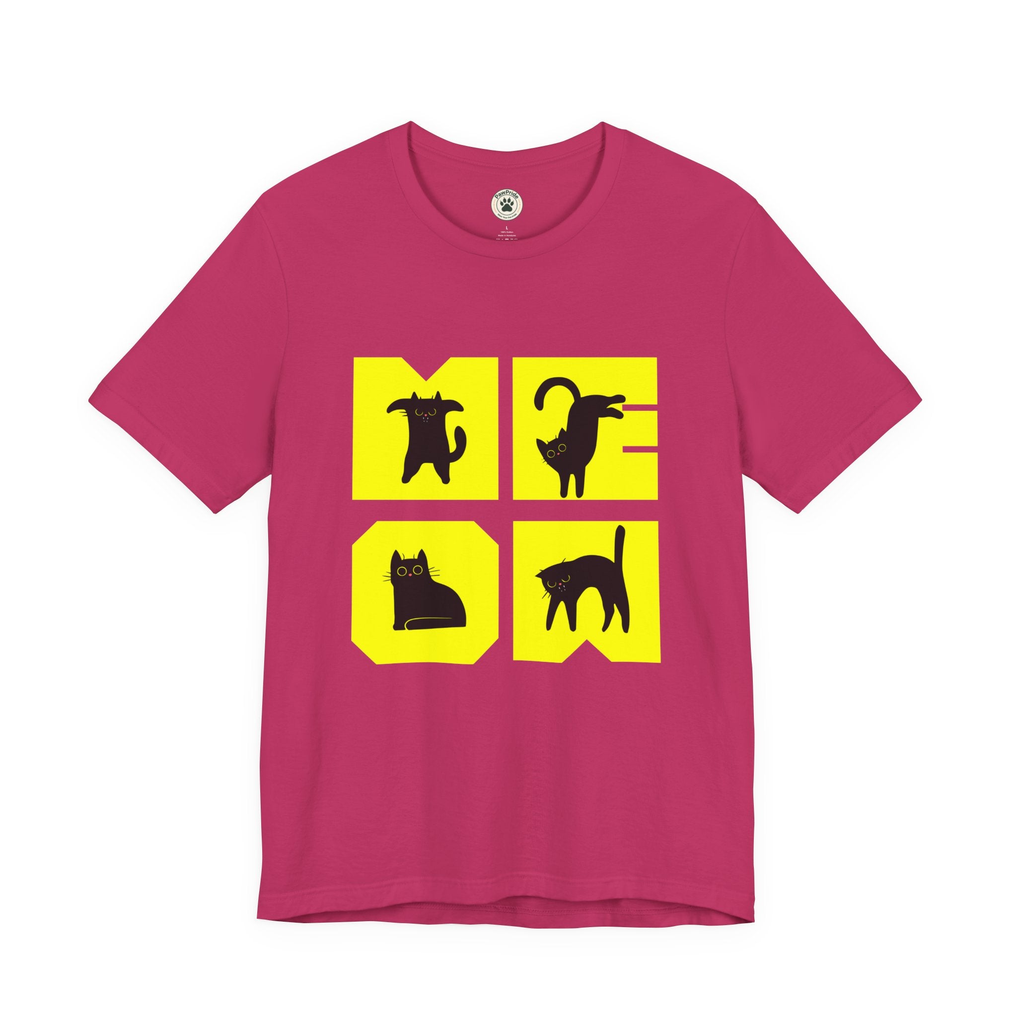 Cat Silhouette Tee — Yellow Block Cats Graphic T-Shirt