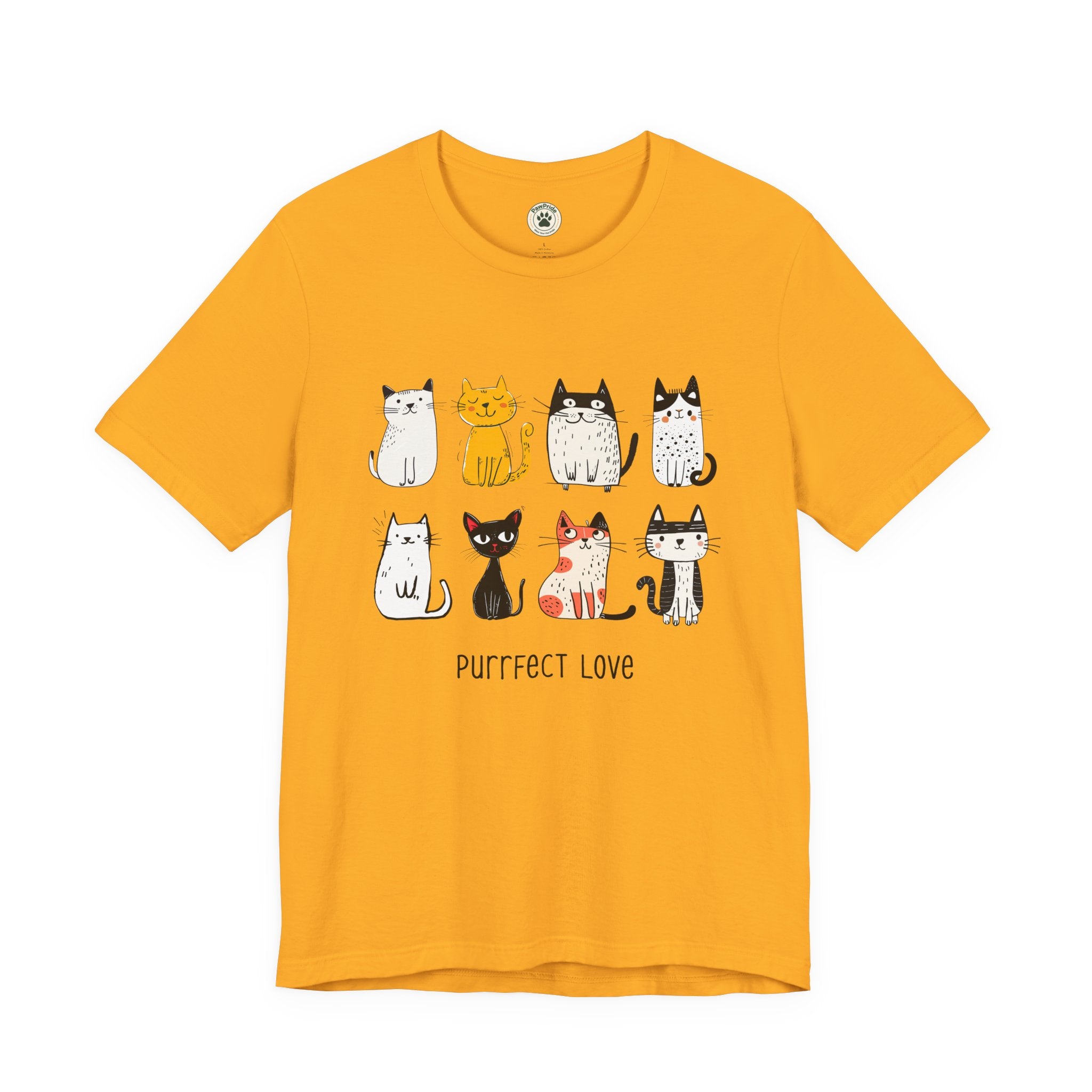 Purrfect Love Cat T-Shirt — Cute Cartoon Cats Tee for Cat Lovers