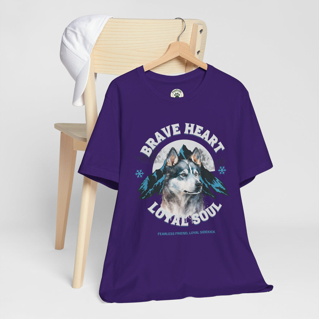 Husky T-Shirt "Brave Heart Loyal Soul" – Wildlife Mountain Graphic Tee