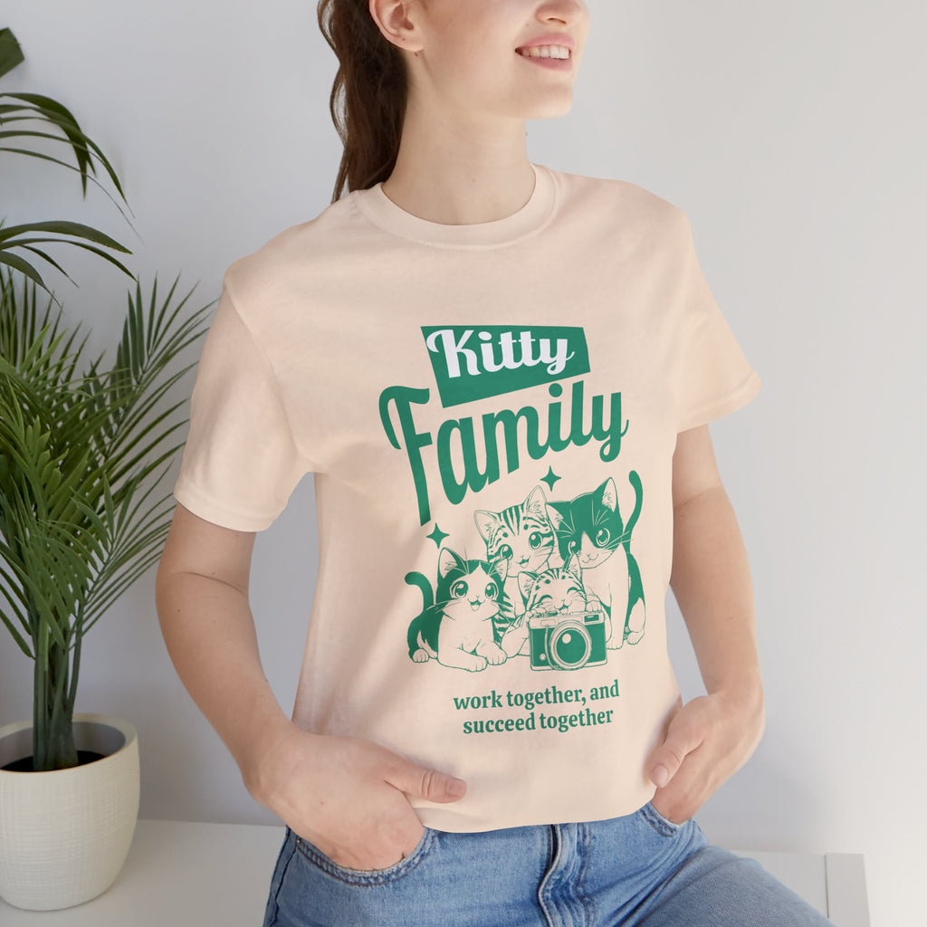 Kitty Family Tee — 'Work Together, and Succeed Together' Cat Graphic Shirt