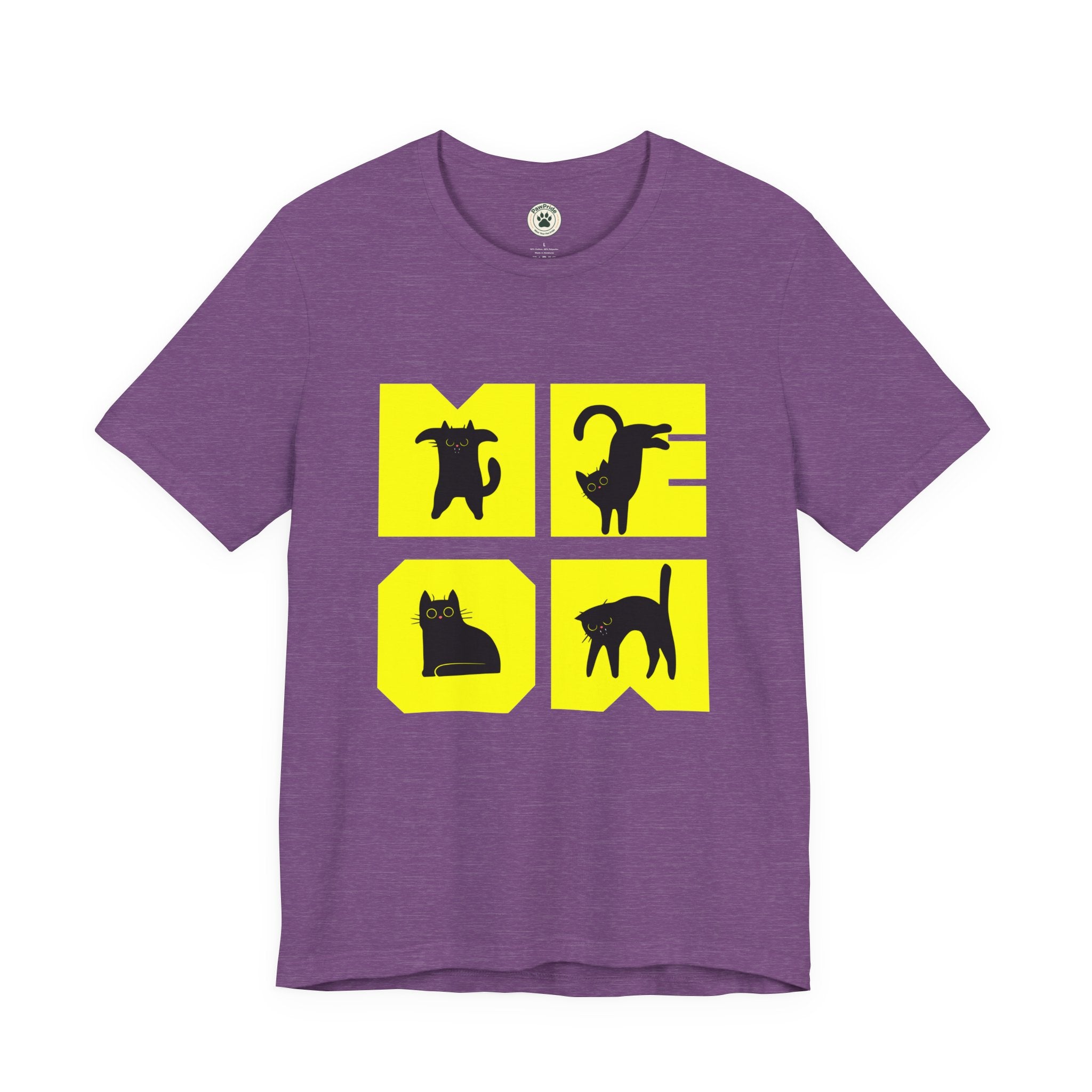 Cat Silhouette Tee — Yellow Block Cats Graphic T-Shirt